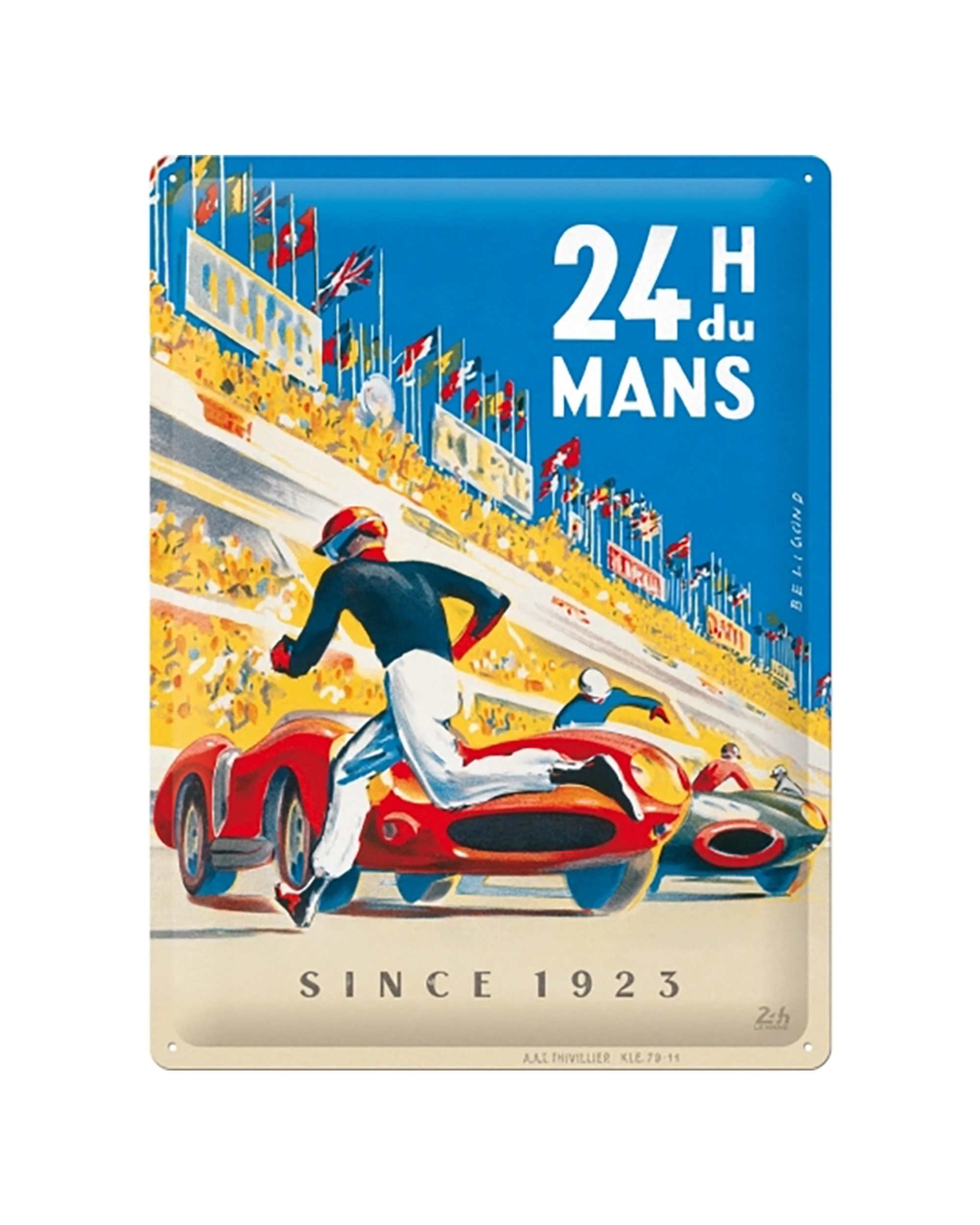 1 Nostalgic-Art Large 30x40cm Metal Wall Art Sign Plaque - 24h Le Mans Racing Poster - Blue, 1 of 1