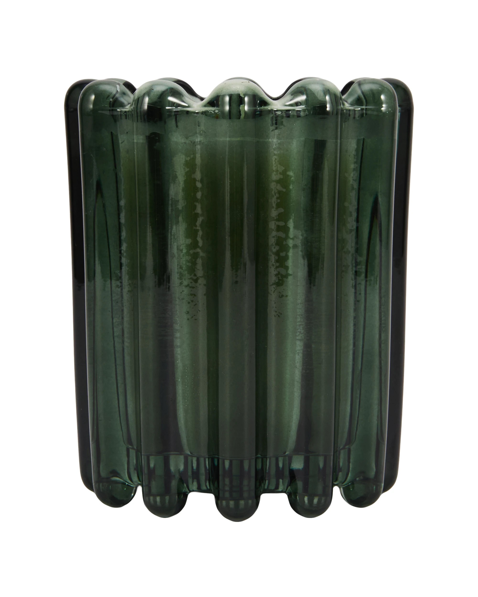 1 Amber Woods Ribbed Glass Candle, 1 of 5