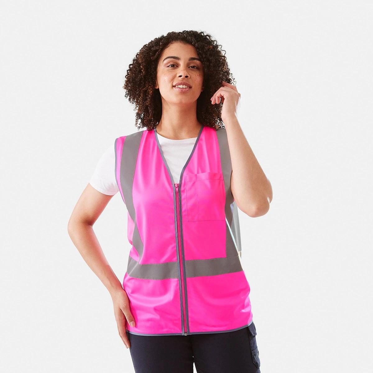 2 Workwear Hi-Visibility Vest SAFETY PINK, 2 of 10