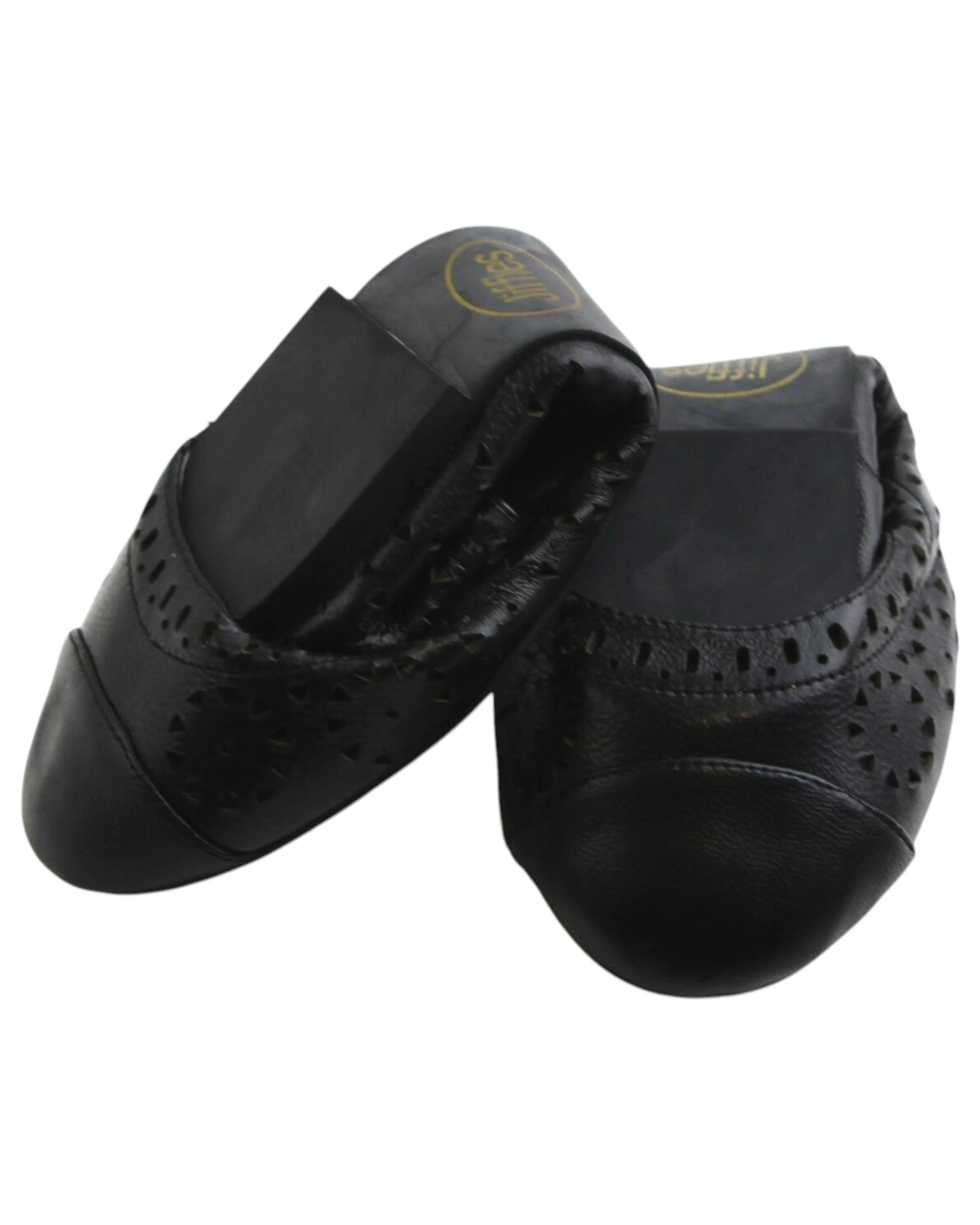 2 Jiffies Leather Ballet Lisa Womens Dance Flats Shoes BLACK, 2 of 2