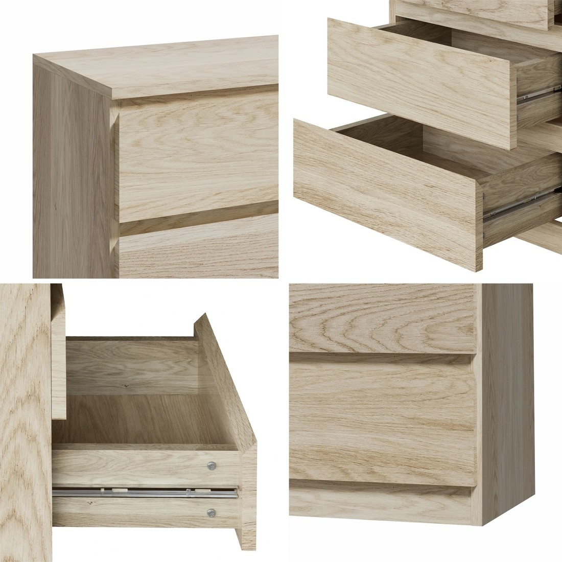 4 Oikiture 6 Chest Of Drawers Tallboy Dresser Table Storage Cabinet
 - Natural, 4 of 10