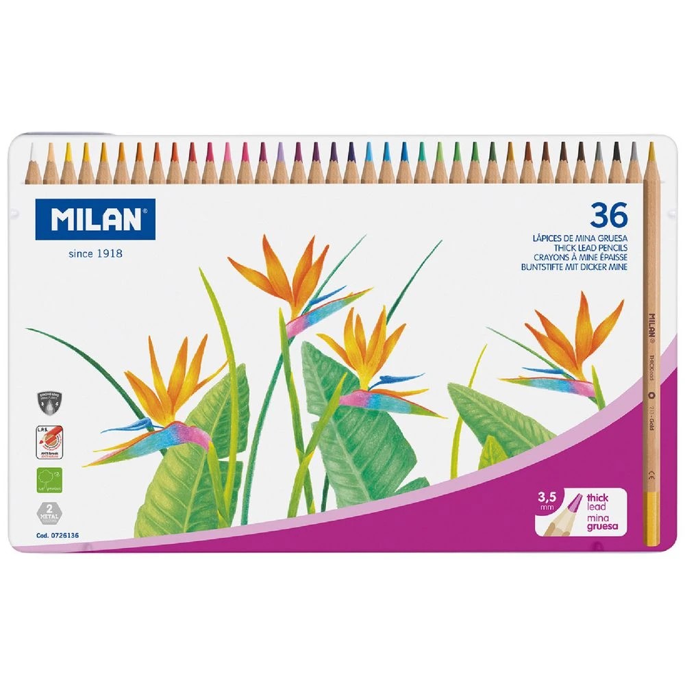 1 Milan Coloured Pencils in Tin 36 Pack, 1 of 5