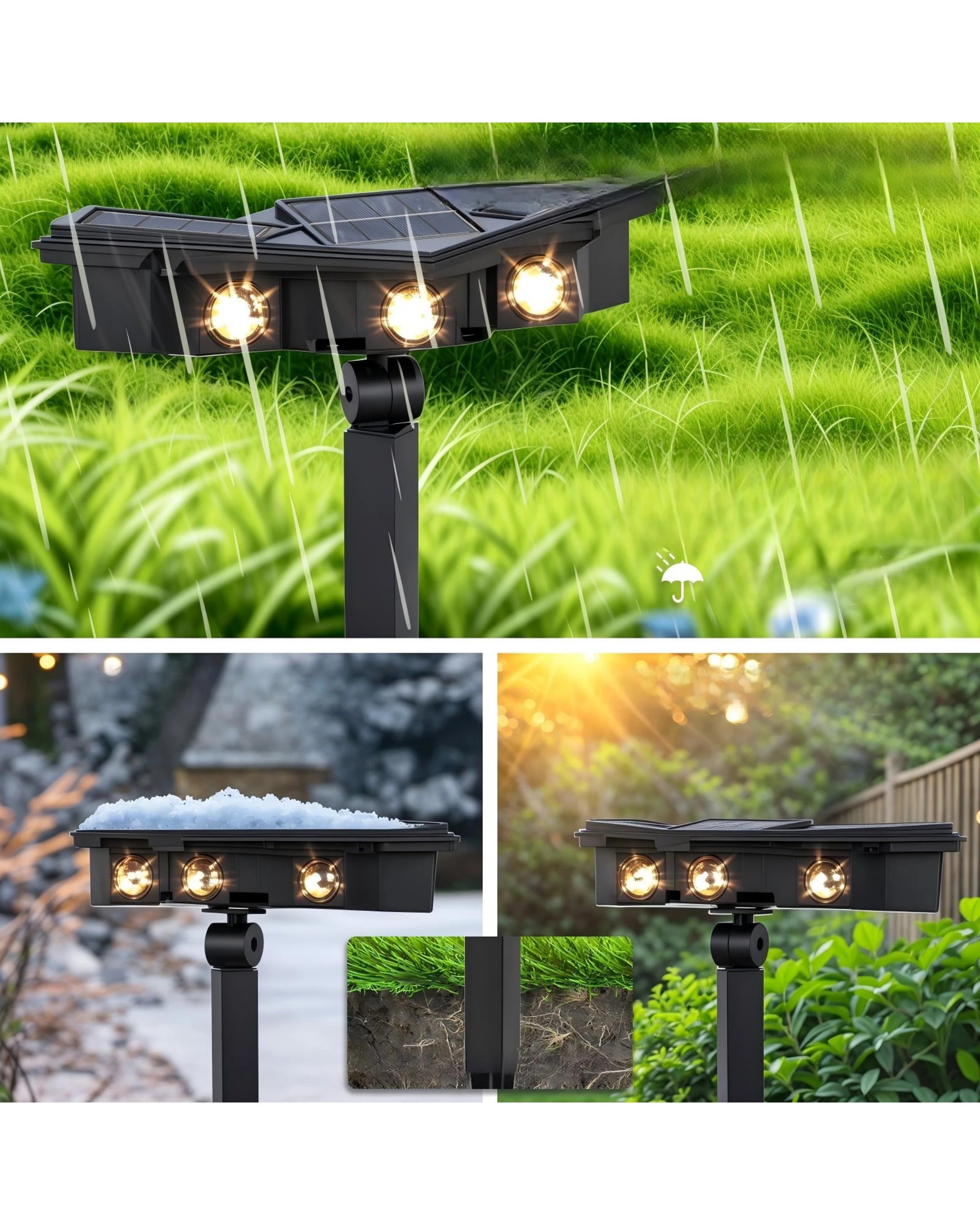 7 Advwin Solar Spot Lights Outdoor Ground/Wall 2 in 1 IP65 Waterproof - Black, 7 of 8