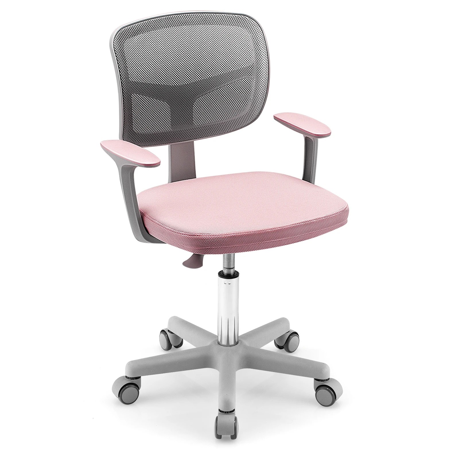 1 Costway Desk Study Chair Swivel Chair w/Adjustable Height - Pink, 1 of 6