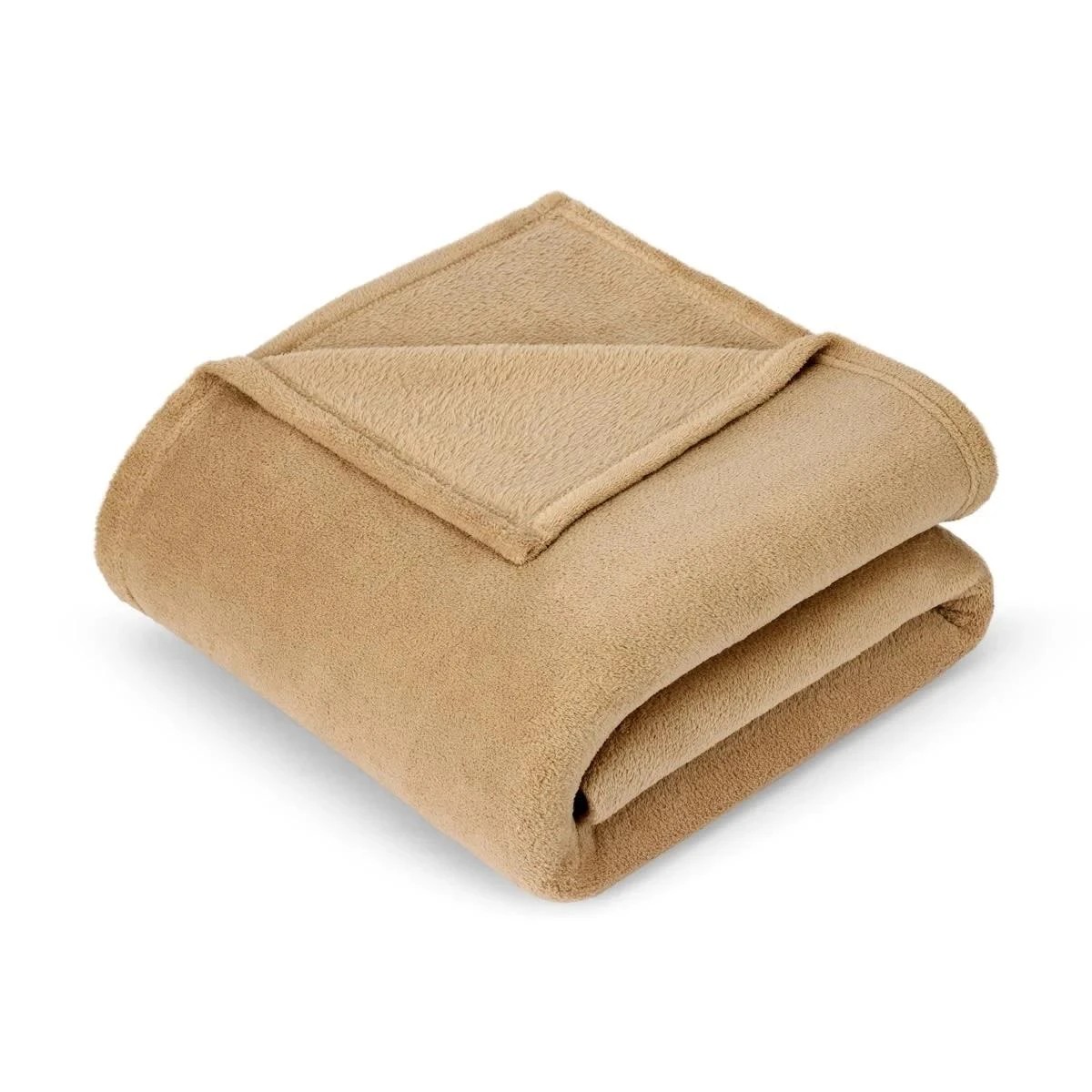 1 Soft Fleece Blanket - Queen/King Bed, Natural, 1 of 8