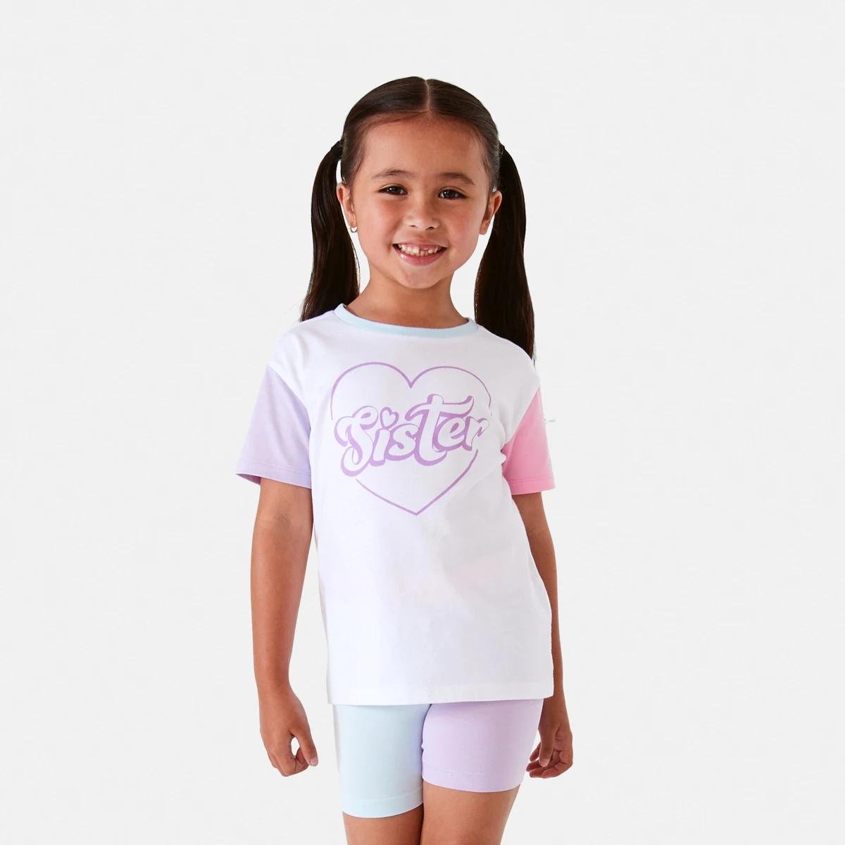 1 Short Sleeve Print T-shirt Wht Sister, 1 of 9