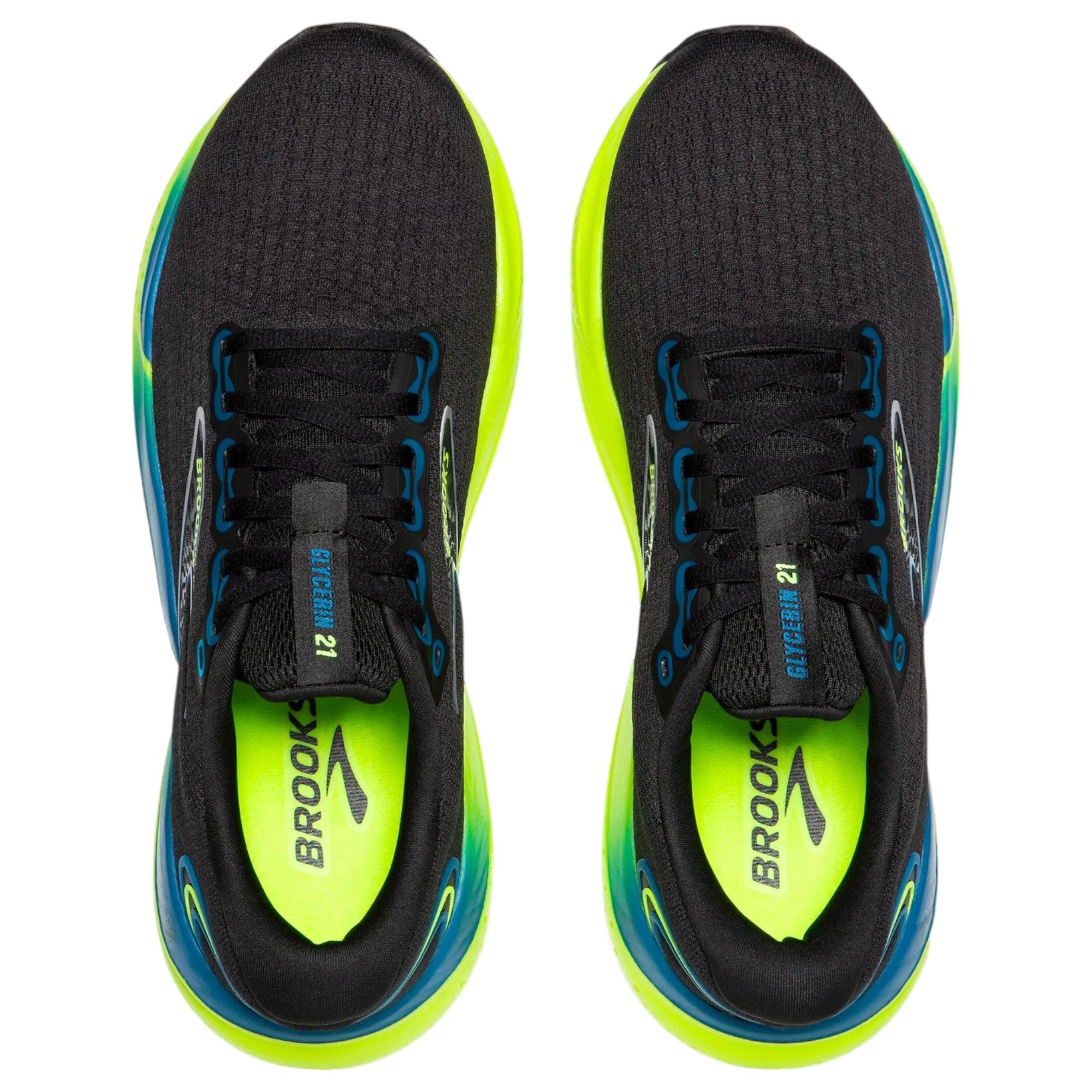 4 Brooks Mens Glycerin 21 Athletic Running Shoes BLACK/BLUE/NIGHTLIFE, 4 of 6