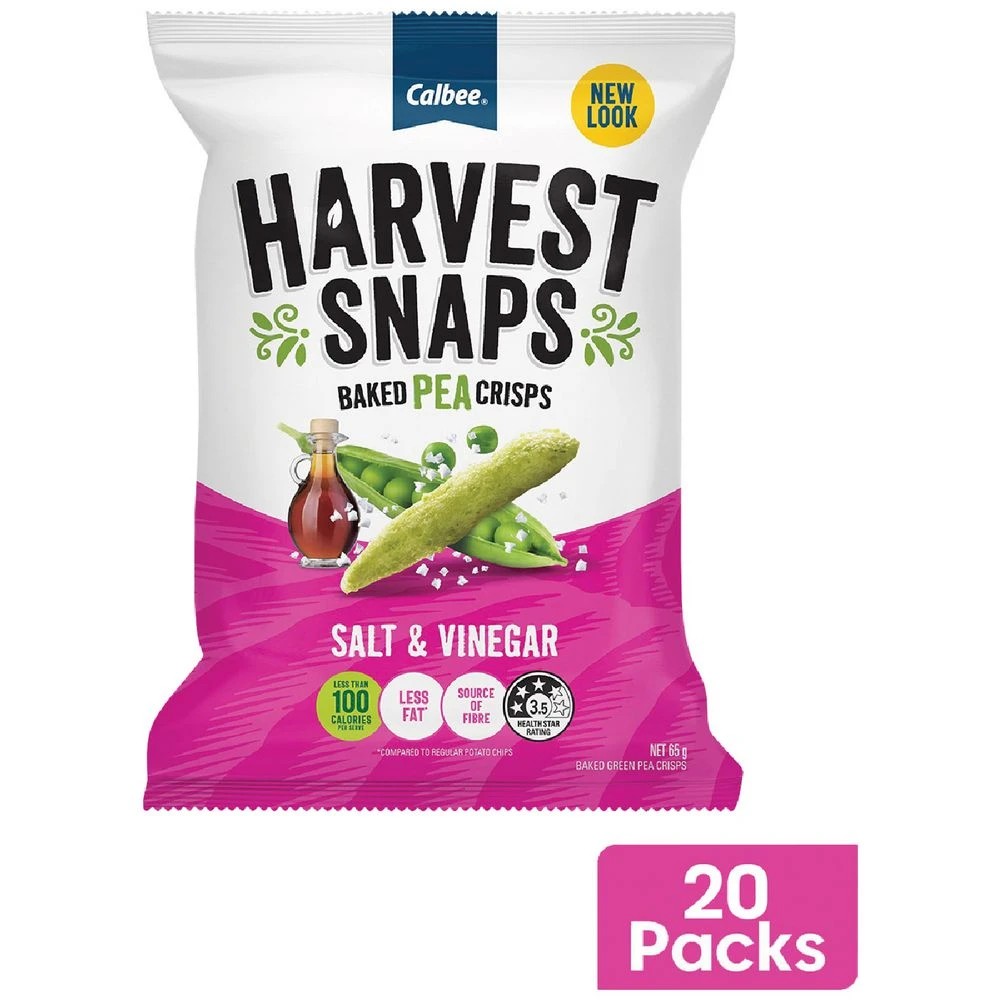 1 Harvest Snaps Salt & Vinegar 65g 20 Pack, 1 of 2