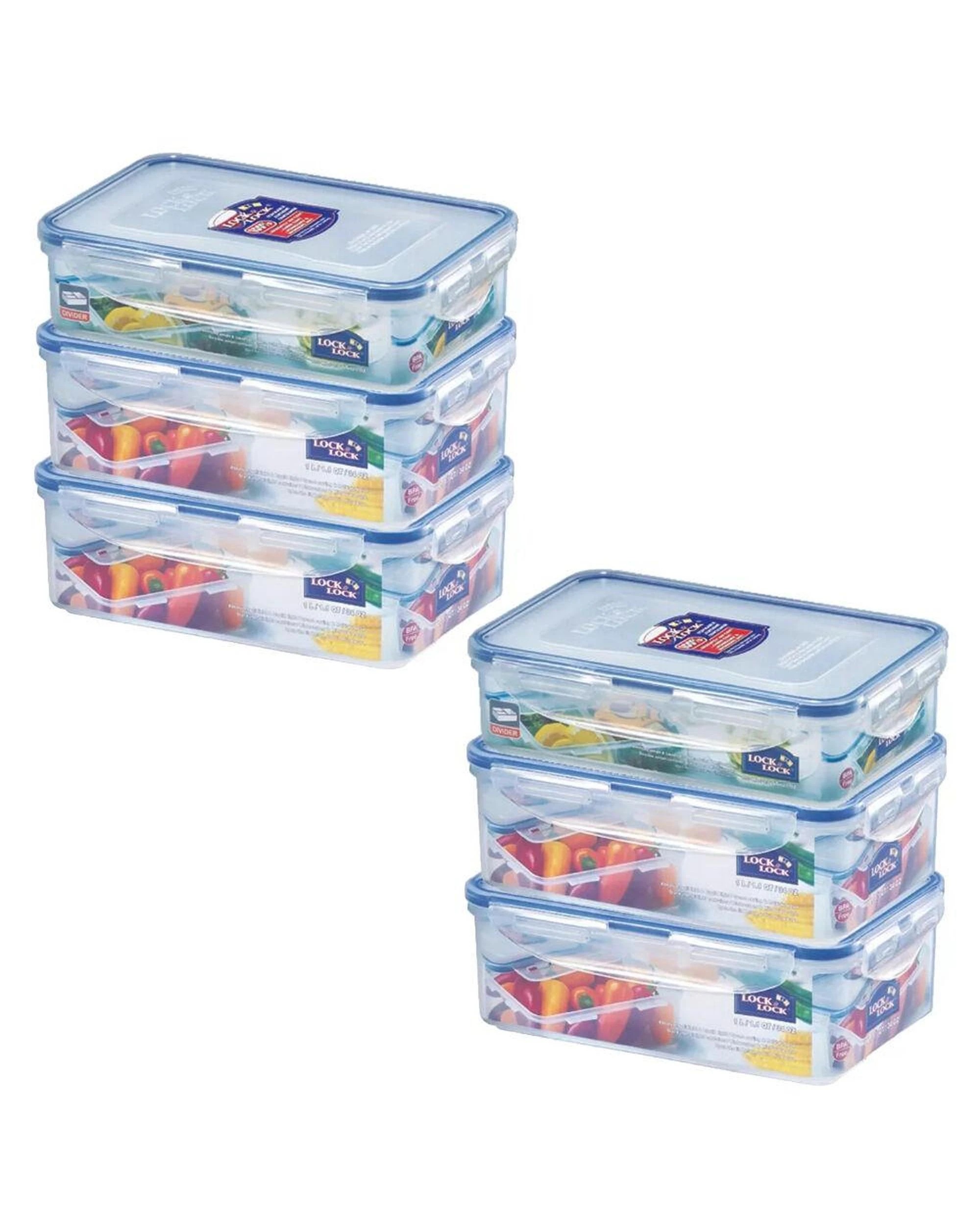 1 Lock & Lock 6pc Rectangle Container Set  6 Piece, 1 of 2