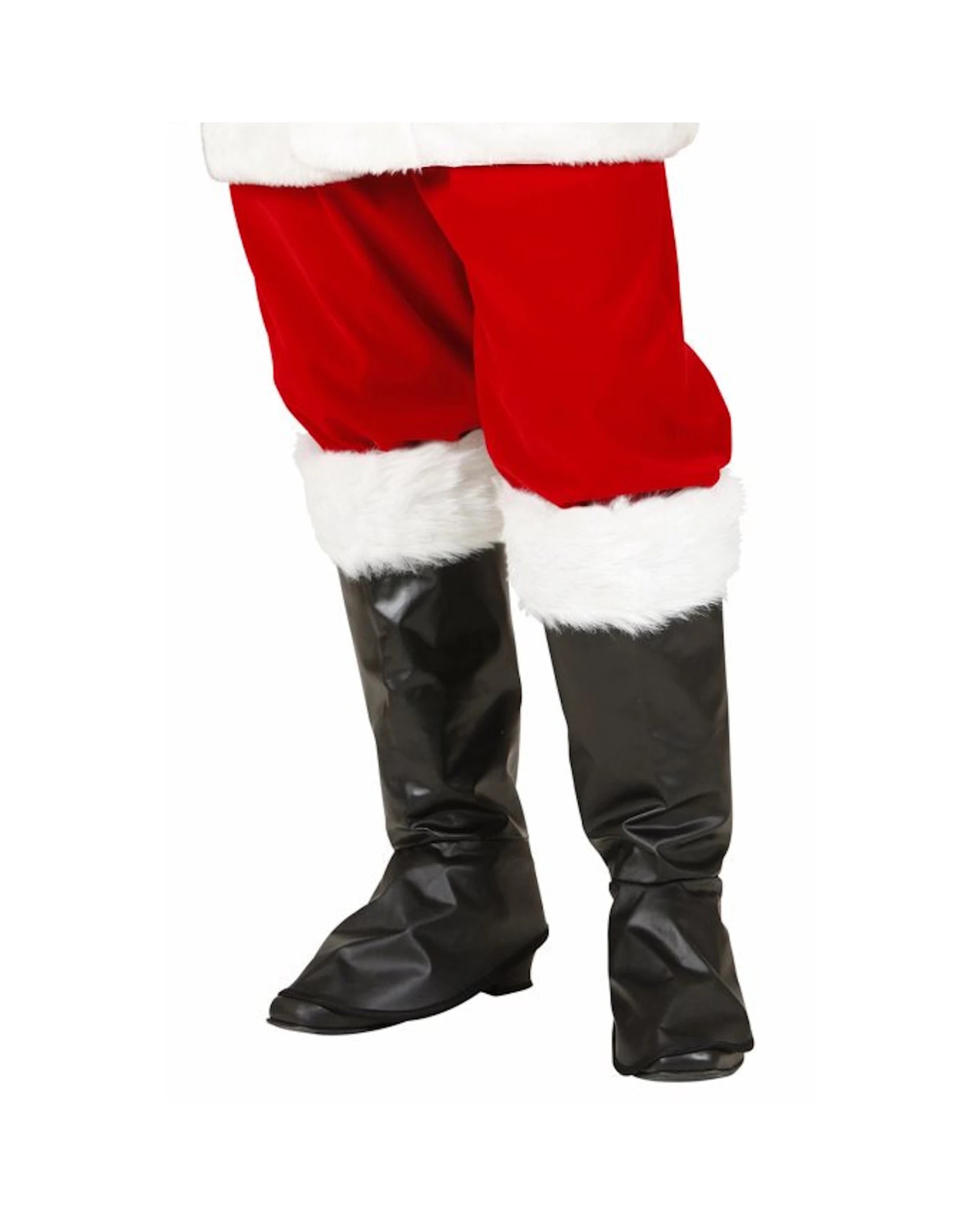 1 Widmann Adult Santa Claus Boot Covers - One Size - Black, 1 of 2