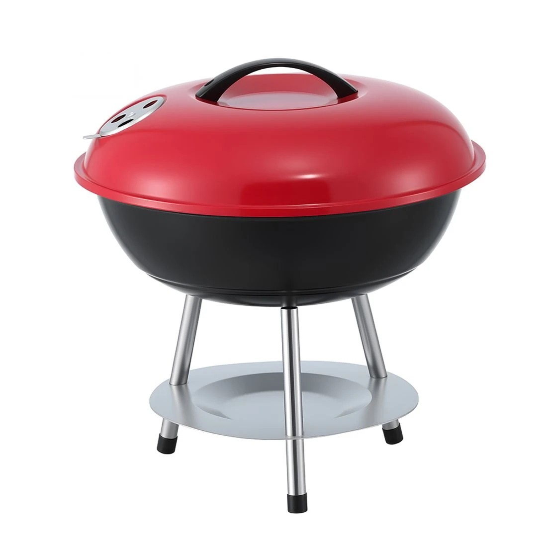 3 Grillz Charcoal BBQ Grill Portable with Lid for Camping Outdoor - Red, 3 of 6