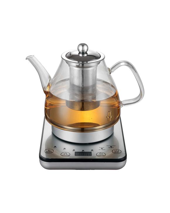 Healthy Choice Electric 800w 1.2l Digital Glass Kettle W/tea Infuser/keep Warm - Silver