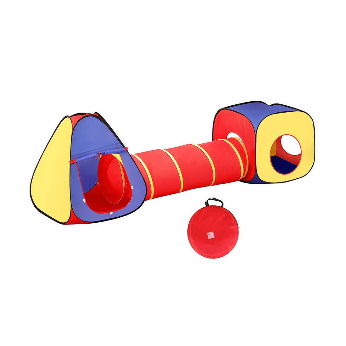 1 Keezi Kids Playhouse Play Tent Pop Up Teepee Castle Crawl Tunnel Outdoor Indoor Toys Children Gift - Multi, 1 of 2