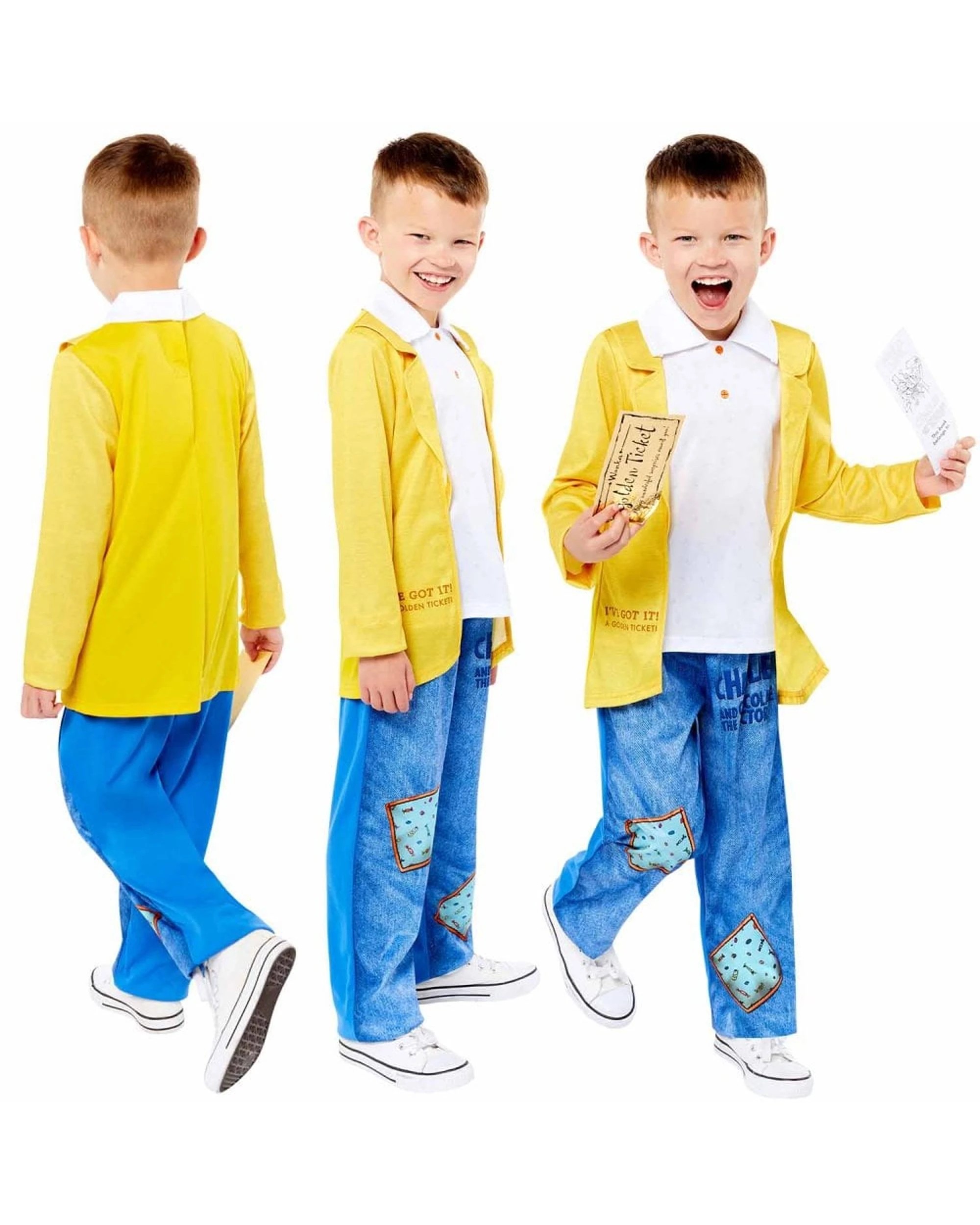 2 Roald Dahl Charlie and the Chocolate Factory Charlie Child Costume Size 6-8 Years, 2 of 3