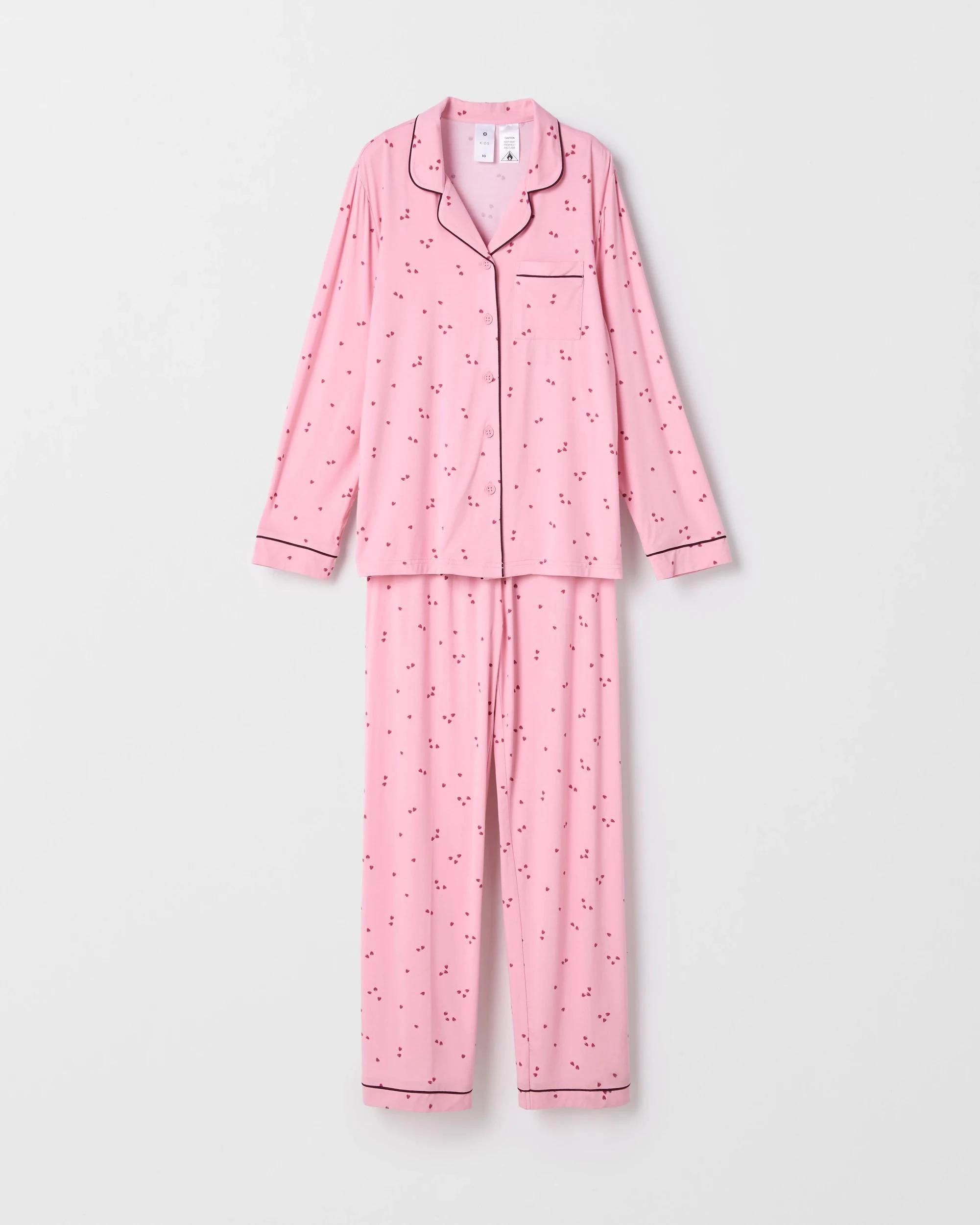 7 Target Kids Bamboo Older Girls Button Through Pyjama Set PINK STRAWBERRY, 7 of 9