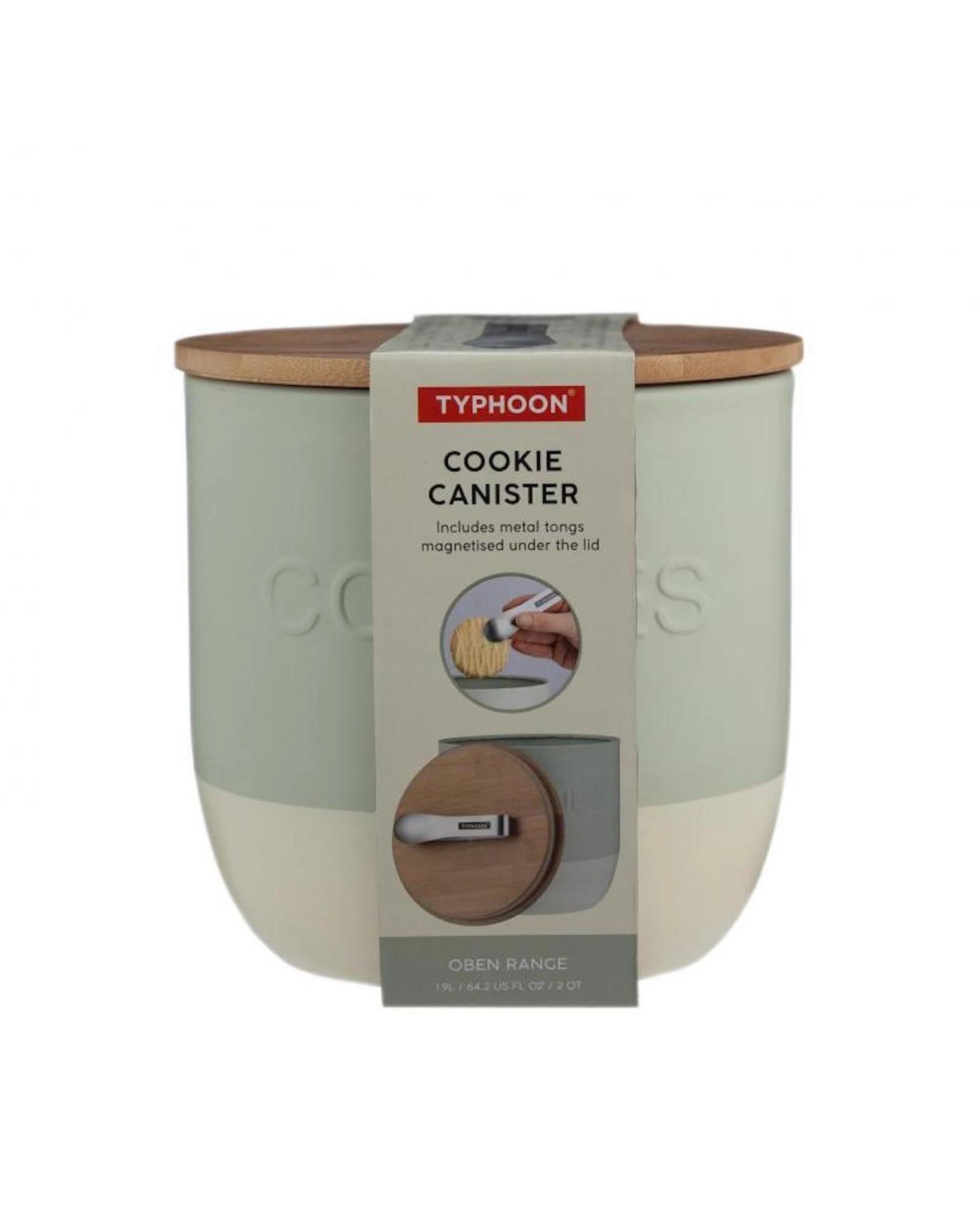2 Typhoon Oben Cookie Storage 2.3L With Mini Tongs  Green, 2 of 7