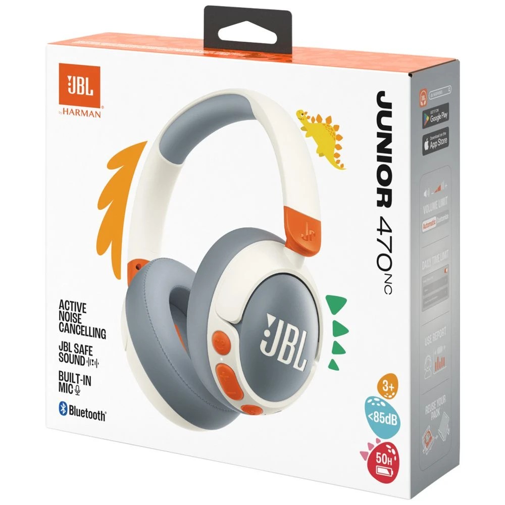 10 JBL JR470 Kids Bluetooth Noise Cancelling Headphones White, 10 of 10