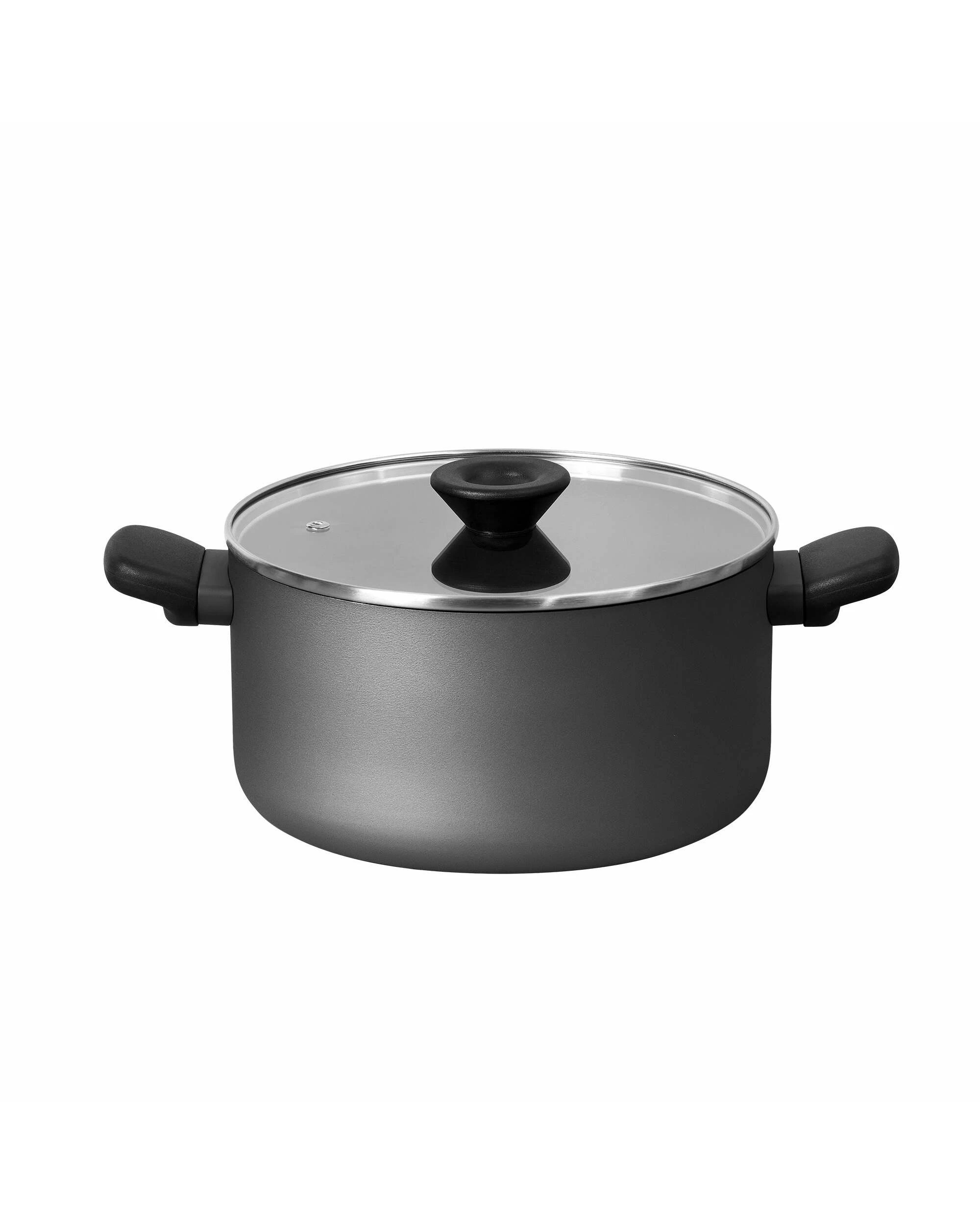 1 Meyer Bauhaus Series Nonstick Induction Casserole with Glass Lid 24cm/5.2L - Grey, 1 of 3