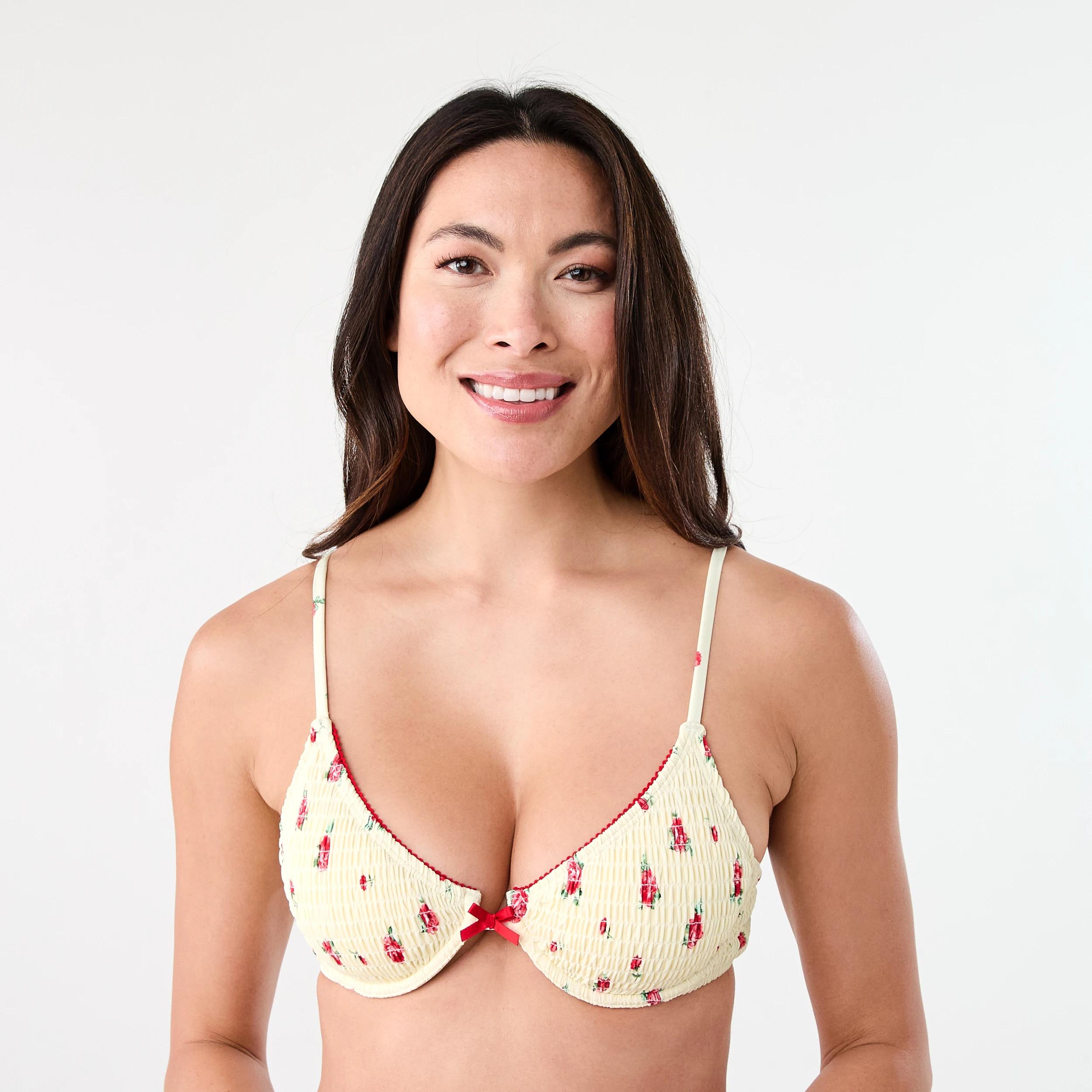1 Smocked Underwire Balconette Bikini Top ROSEBUD FLAN, 1 of 7