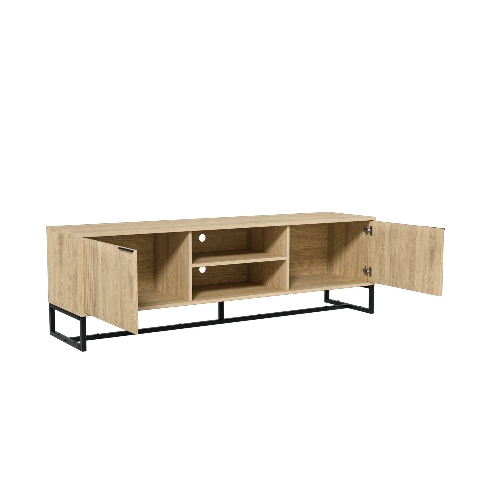 6 Oikiture Entertainment Unit Tv Cabinet 160cm
 - Natural, 6 of 9