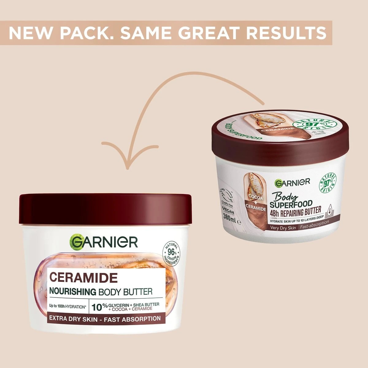 7 Garnier Body Superfood 48H Repairing Butter Cream 380ml - Cocoa and Ceramide, 7 of 8