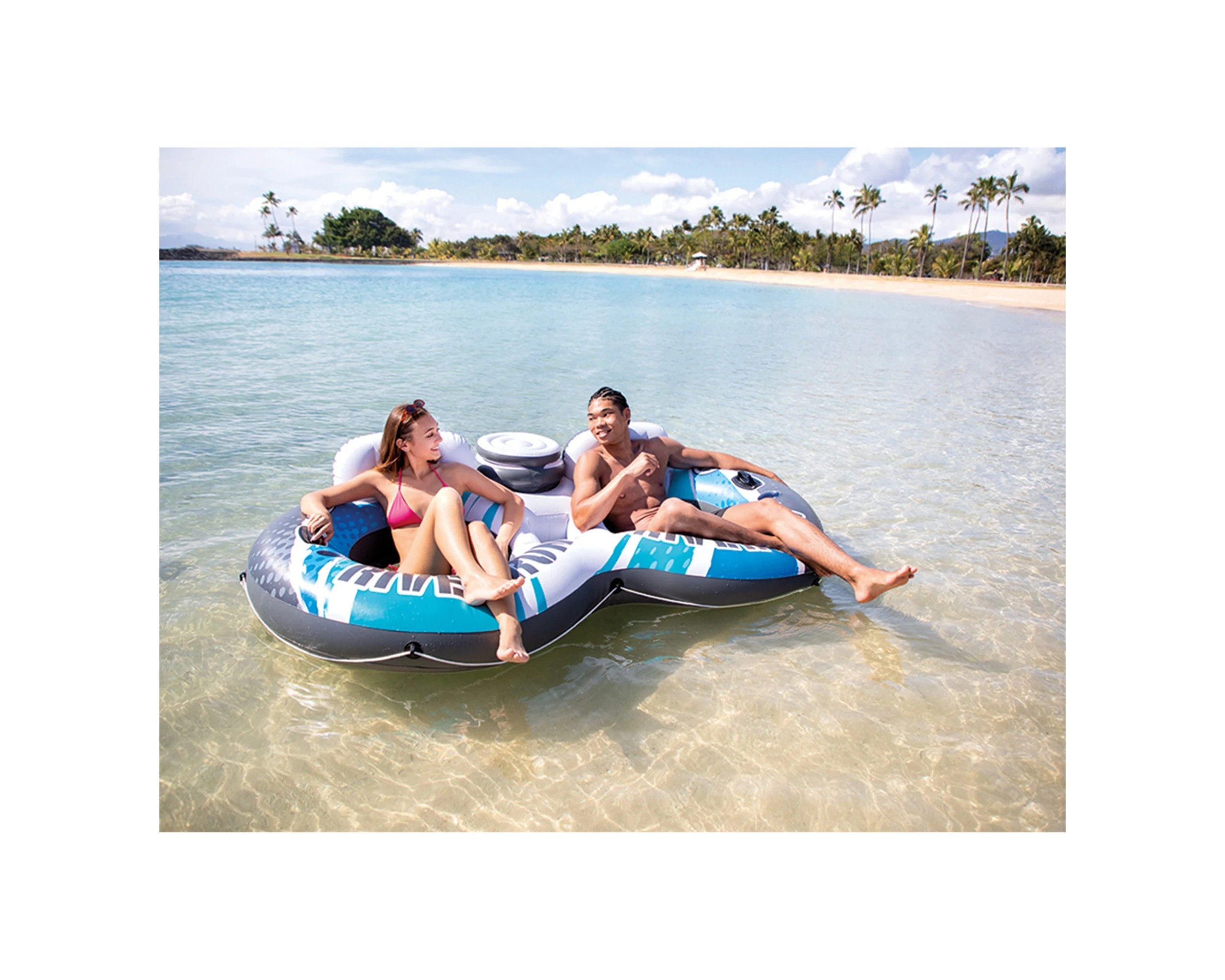 5 INTEX River Run II Two Person Inflatable Floating Lake Tube - Lake Float - Multi, 5 of 5