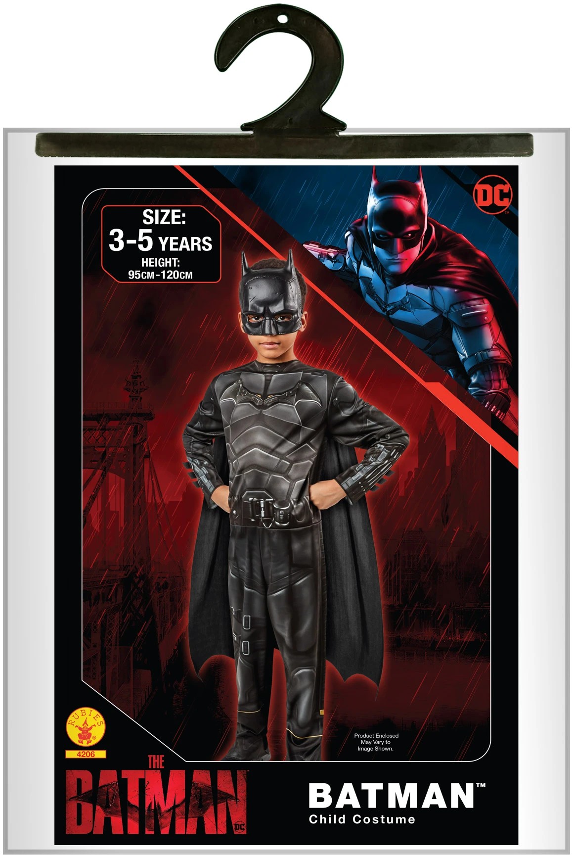 1 DC Comics The Batman Child Costume - Ages 3-5, 1 of 6