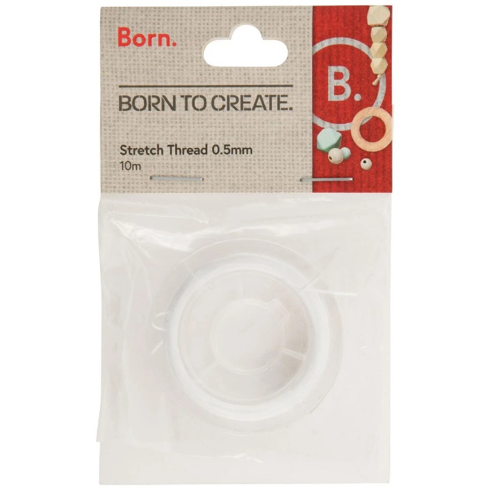 1 Born 0.5mm Stretch Thread 10m White, 1 of 2