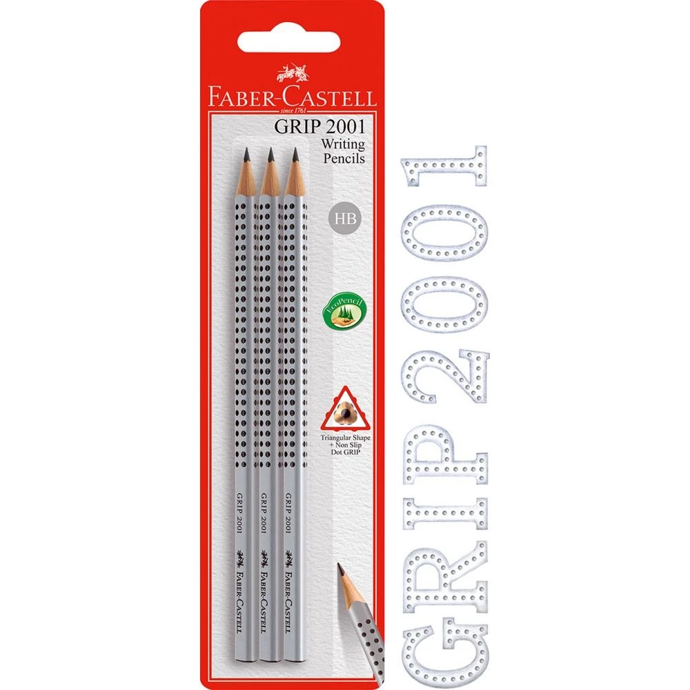 4 Faber-Castell Triangular Grip Graphite Pencils HB 3 Pack, 4 of 6