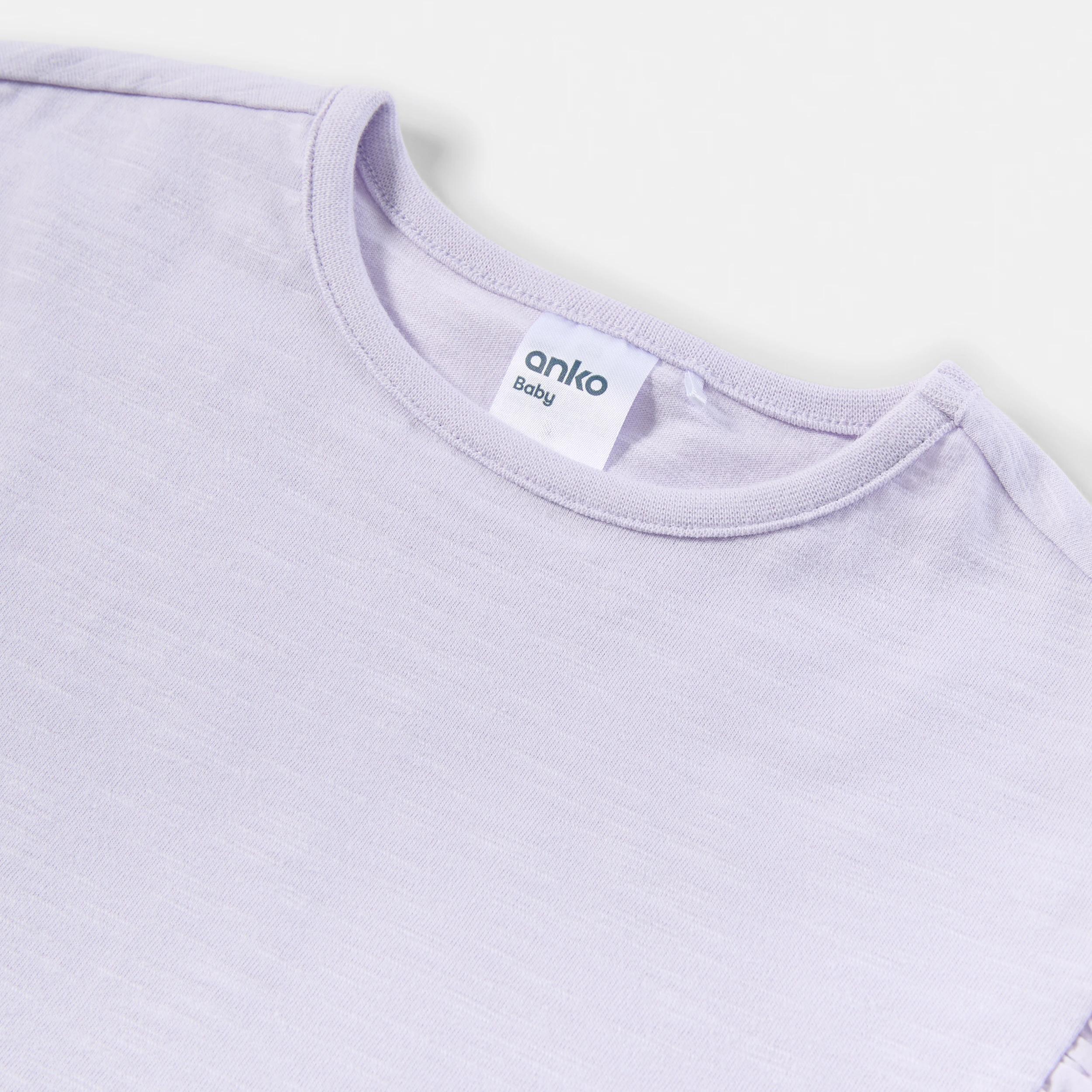 6 3 Pack Broderie Frill T-shirt PINK, BEIGE, PURPLE, 6 of 8