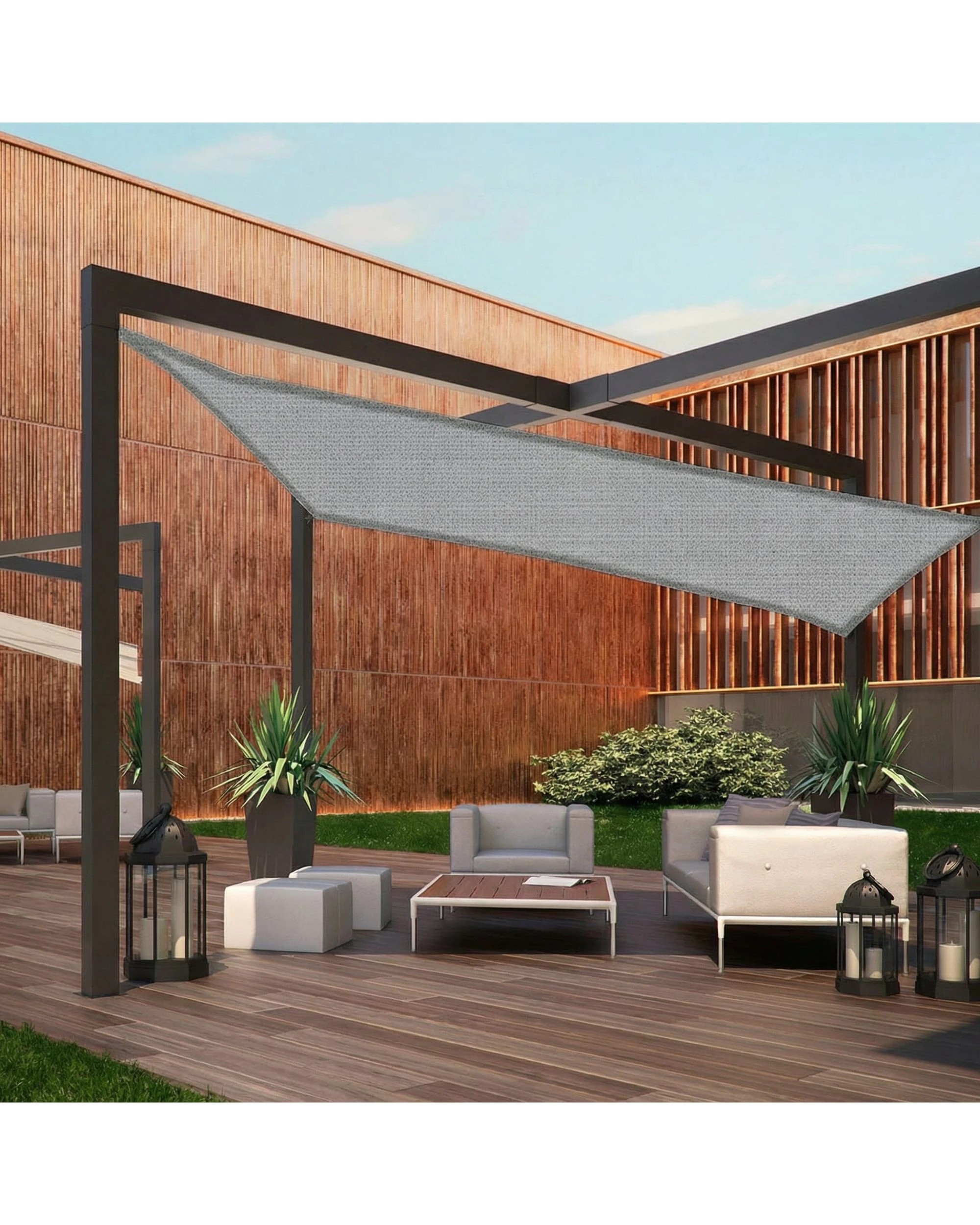 2 Wallaroo 3m x 5m Rectangular Shade Sail - Grey, 2 of 5