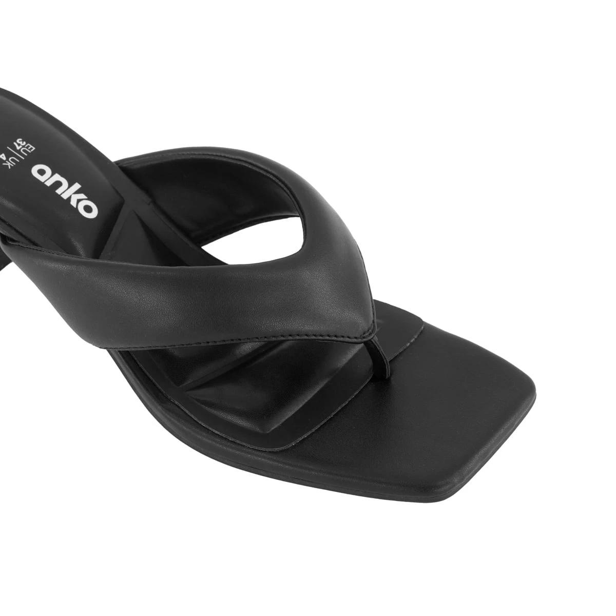 5 Cushion Toe Post Heels BLACK, 5 of 5