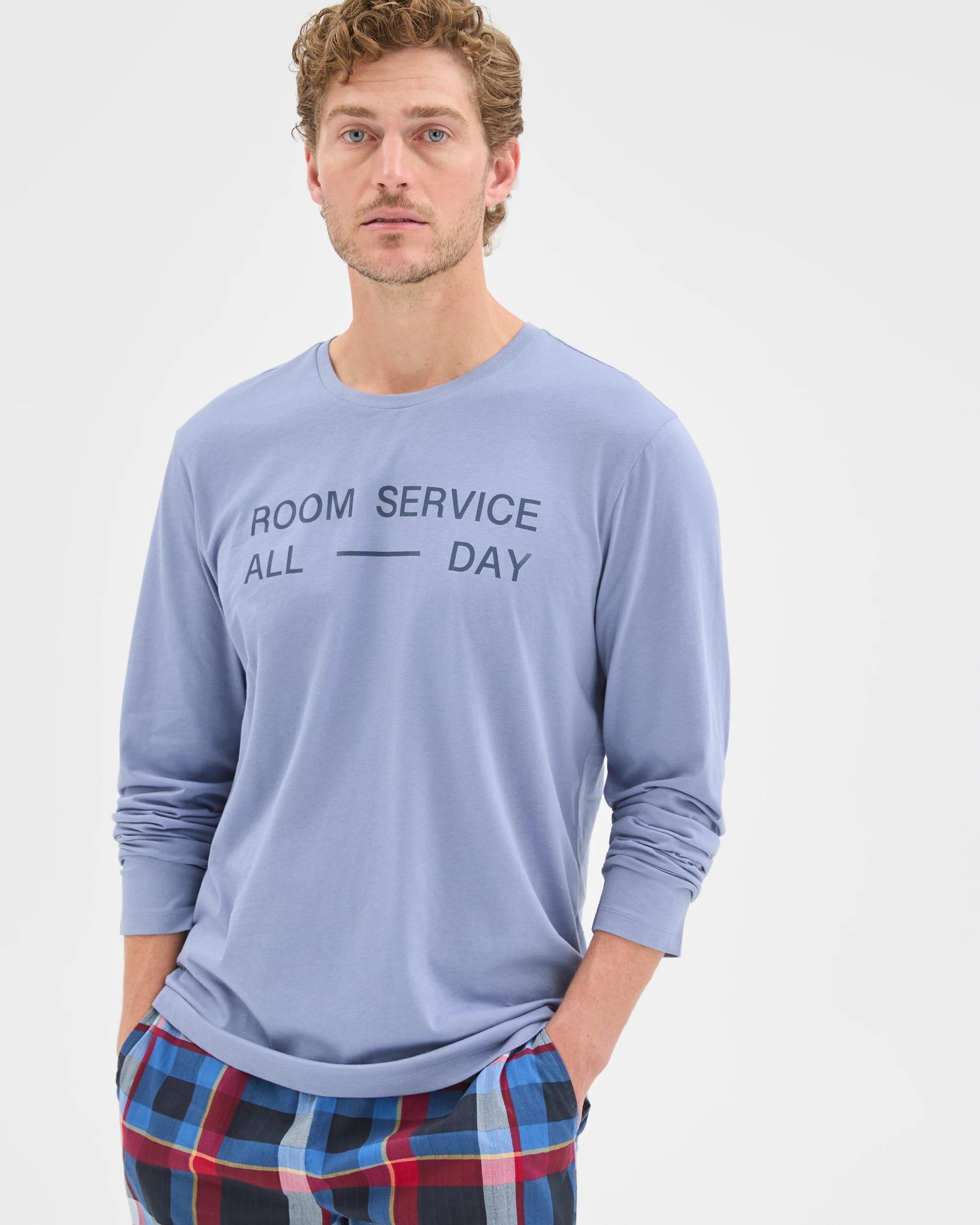 3 Maxx Australian Cotton Long Sleeve Sleep Top ROOM SERVICE, 3 of 6