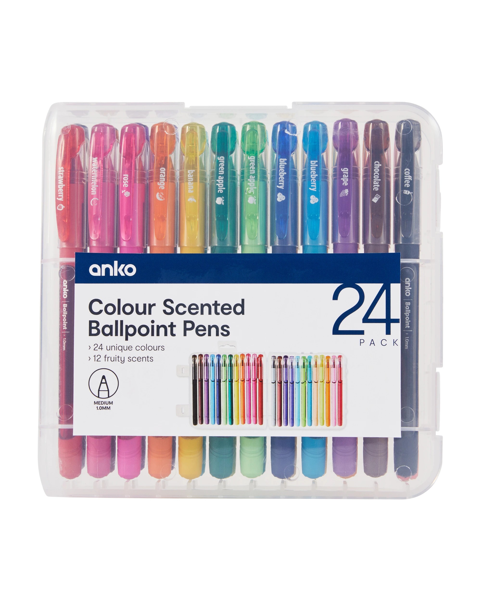 1 24 Pack Colour Scented Ballpoint Pens, 1 of 6