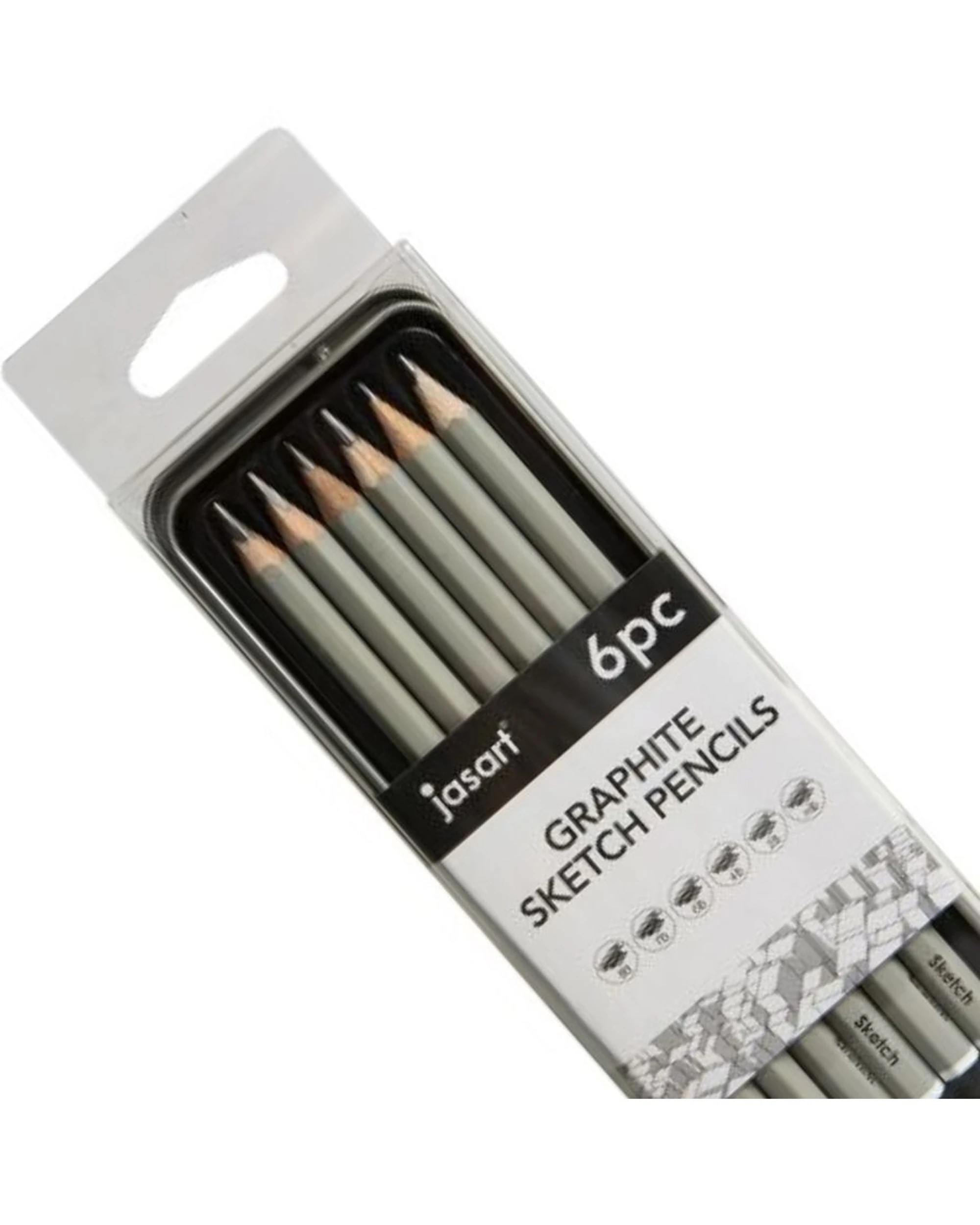 2 Jasart 6pc Studio Graphite Sketch Pencil Tin Set - Grey, 2 of 3