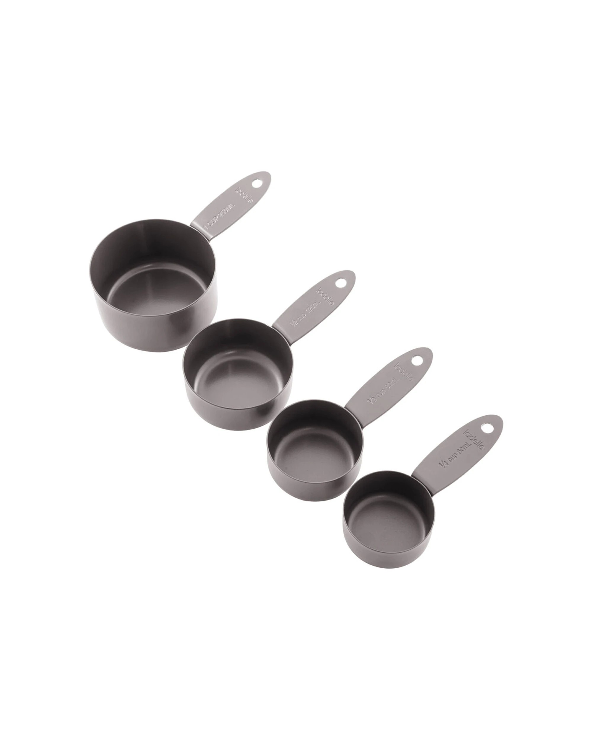 2 Ladelle 4pc Essentials Measuring Cups Cooking Utensil Set Stone - Grey, 2 of 2