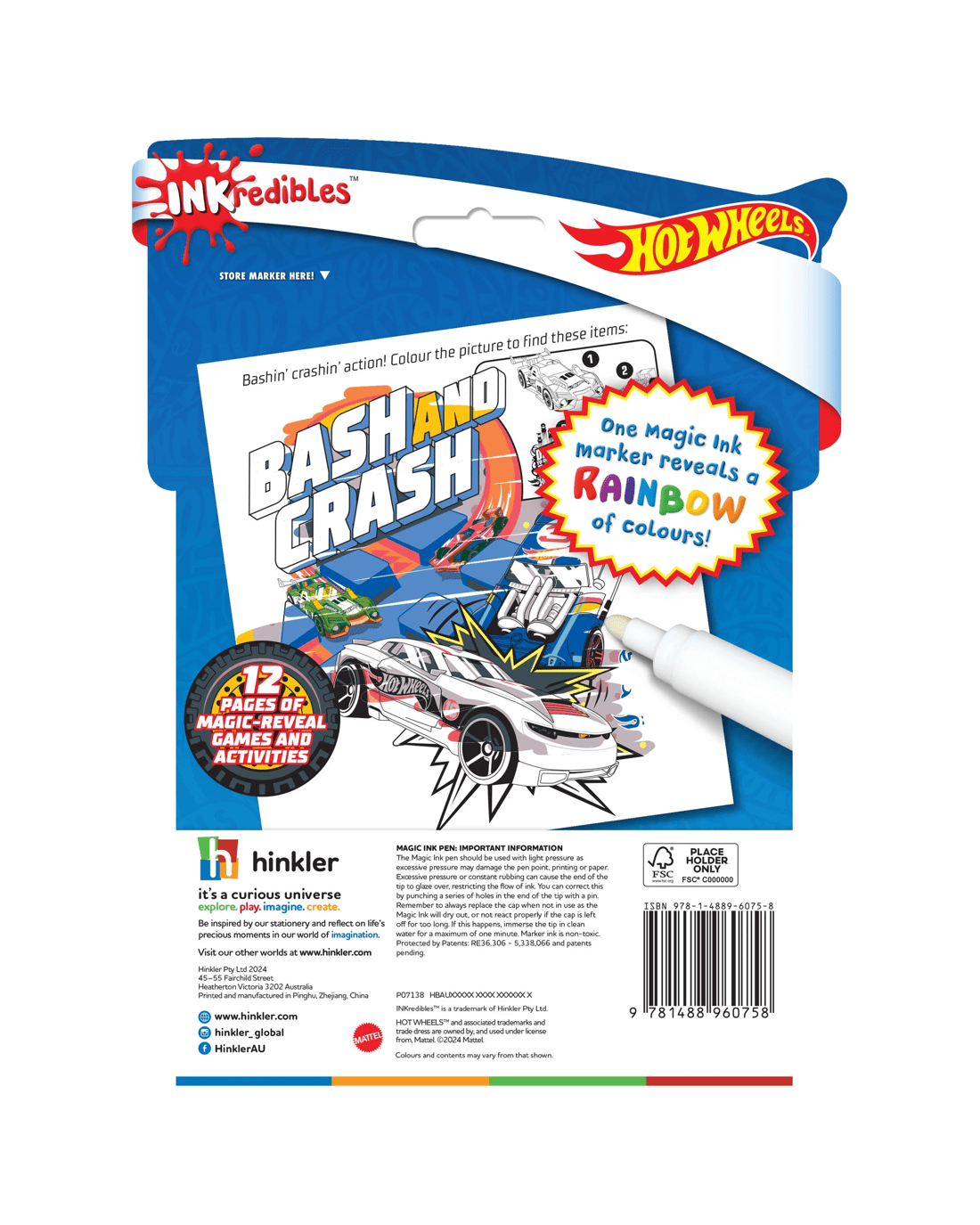 5 INKredibles Magic Reveal Hot Wheels Mess Free Magic Ink Pictures! - Book, 5 of 5