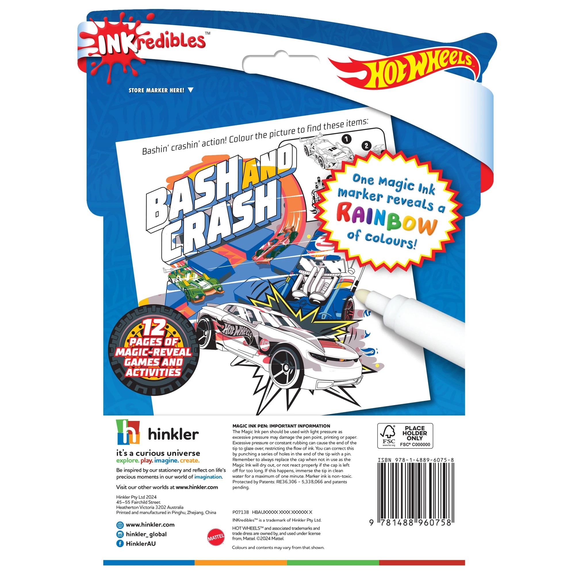 5 INKredibles Magic Reveal Hot Wheels Mess Free Magic Ink Pictures! - Book, 5 of 5