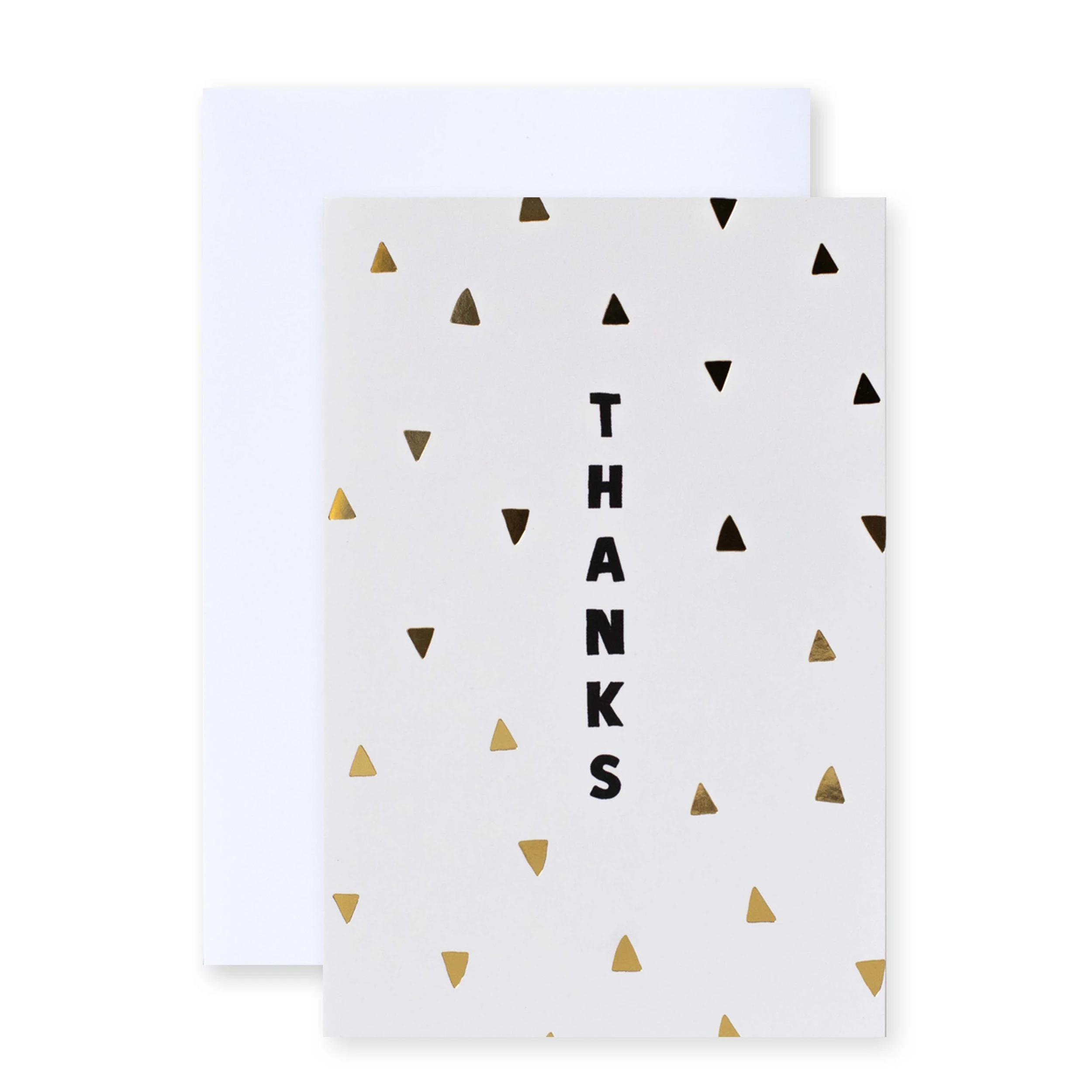 RXBC2011 Dankeskarten – 100 Stück, Goldene Herzen, 8,9x5,1 Cm, Für Business & Privat