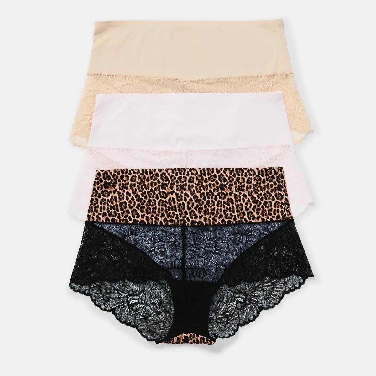 2 3 Pack No Show Lace Full Briefs LEOPARD, PINK CHALK, LIGHT FAWN, 2 of 8