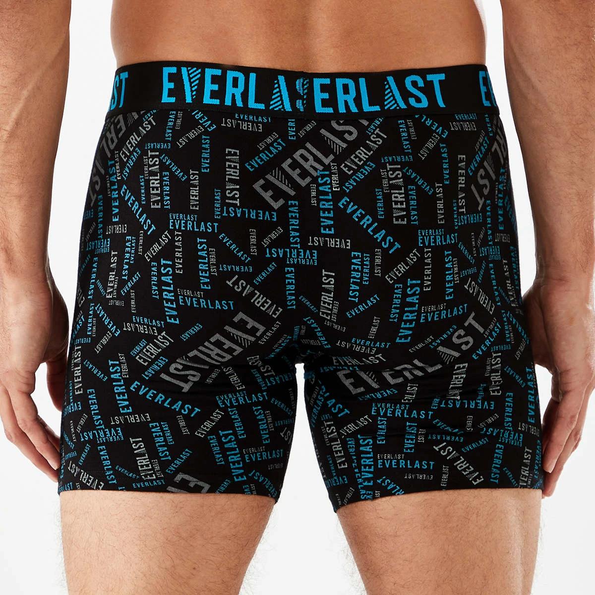 6 3 Pack Everlast Mens Mid Length Trunks Print Logo, 6 of 7