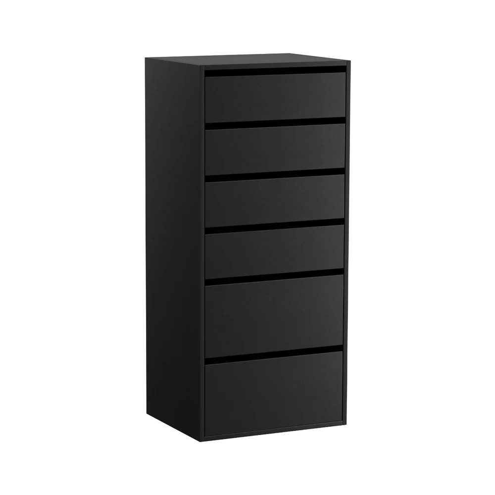 1 Artiss 6 Chest of Drawers Dresser Tallboy - Black, 1 of 8