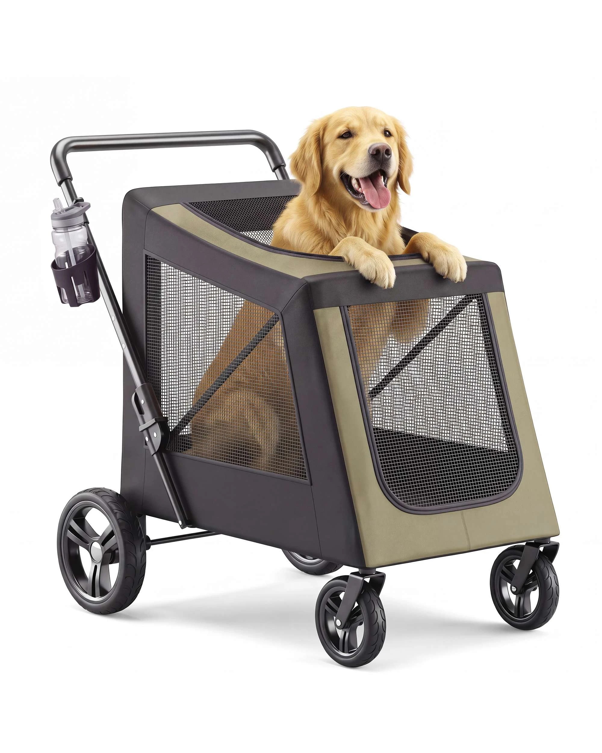 1 Advwin Pet Stroller Dog Pram Large Carrier Cat Travel Foldable Strollers, 1 of 10