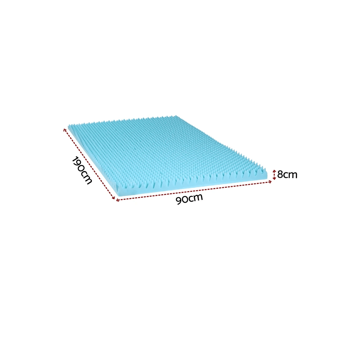 2 Giselle 8cm Memory Foam Mattress Topper Gel Egg Crate Foam Bamboo Single - Multi, 2 of 2