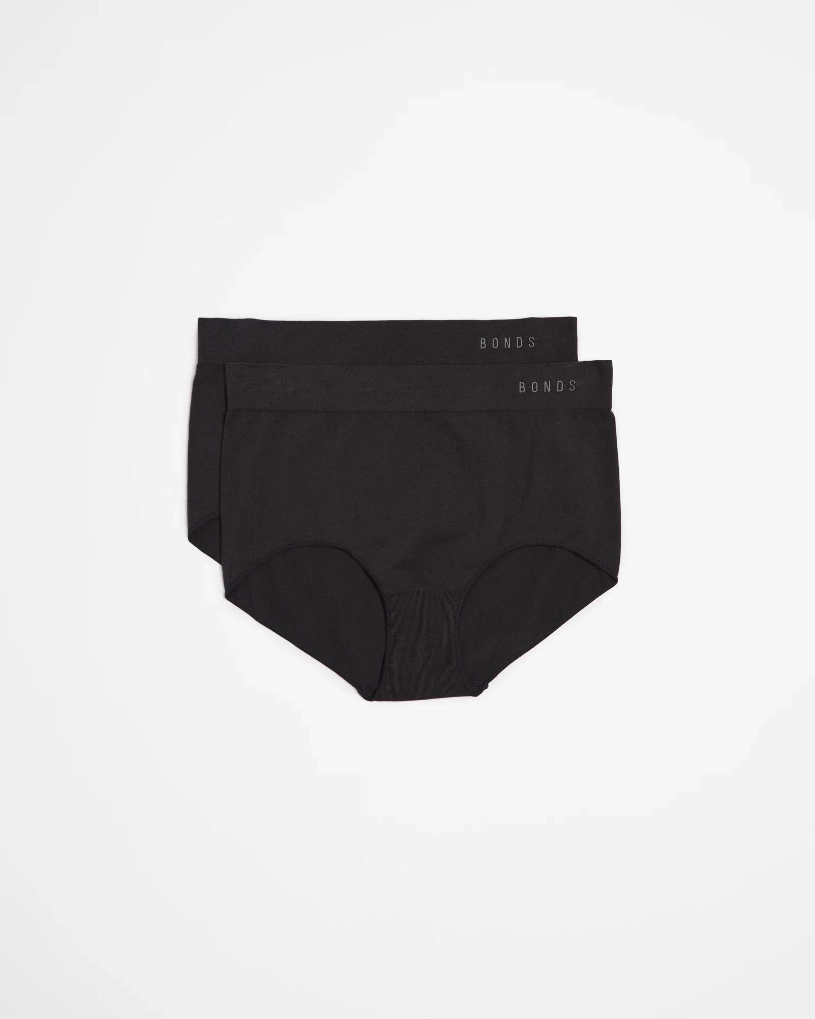 1 Bonds 2 Pack Seamless Full Briefs BLACK, 1 of 4