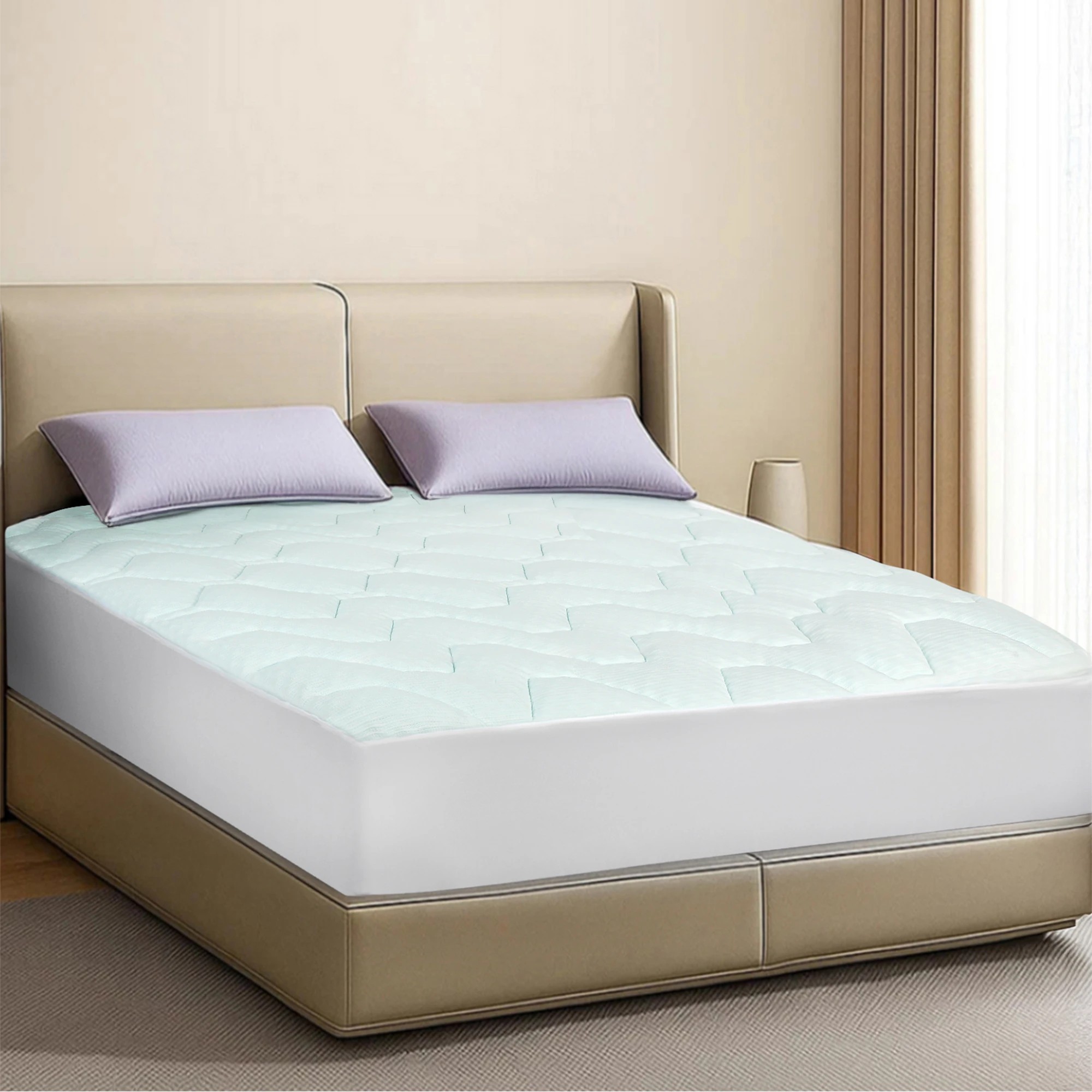 7 Dreamz Mattress Topper Pillowtop Memory Foam Bamboo Cover Bed Protector Queen, 7 of 9