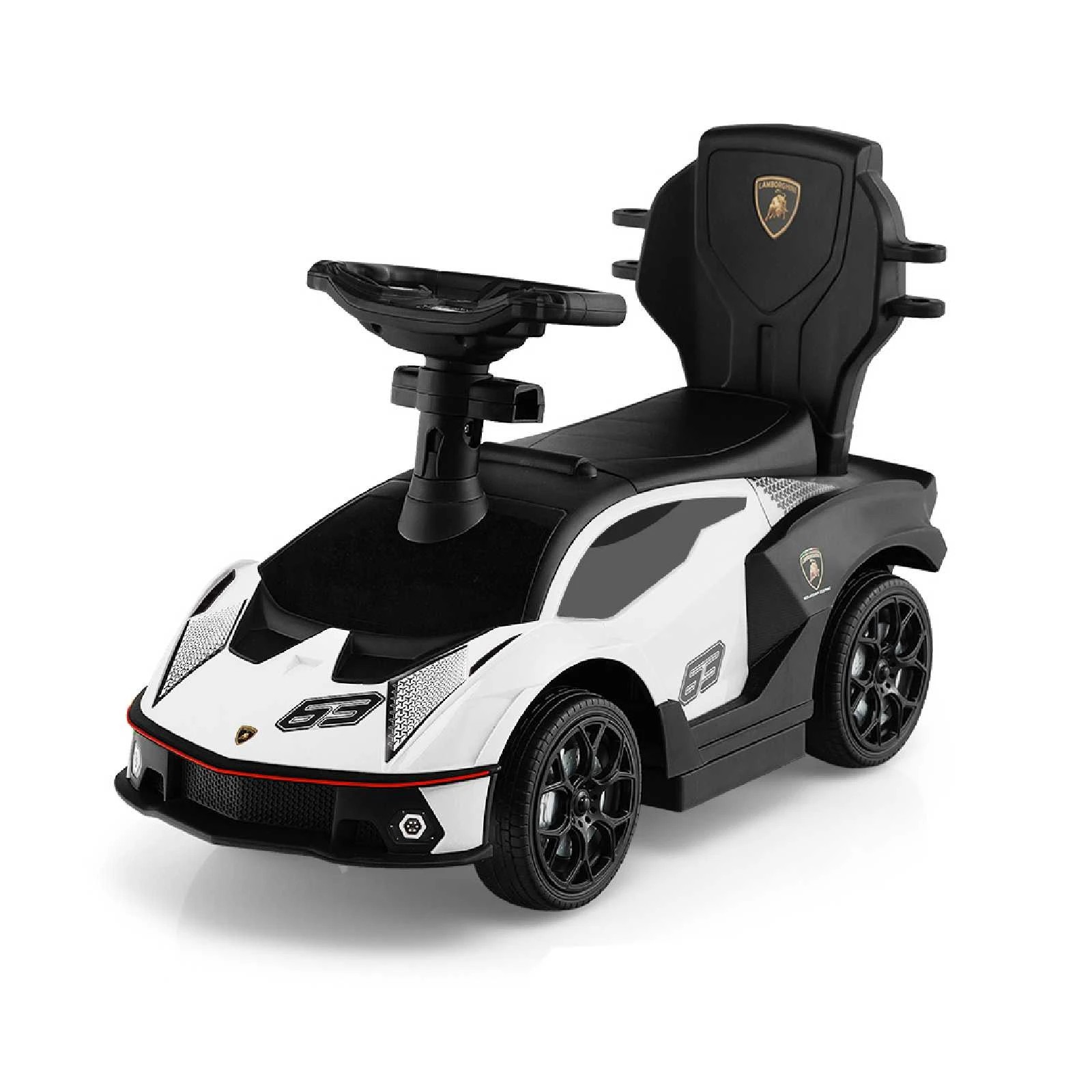 1 Costway Lamborghini Licensed Ride On Push Car Sliding Walking Toy - White, 1 of 1
