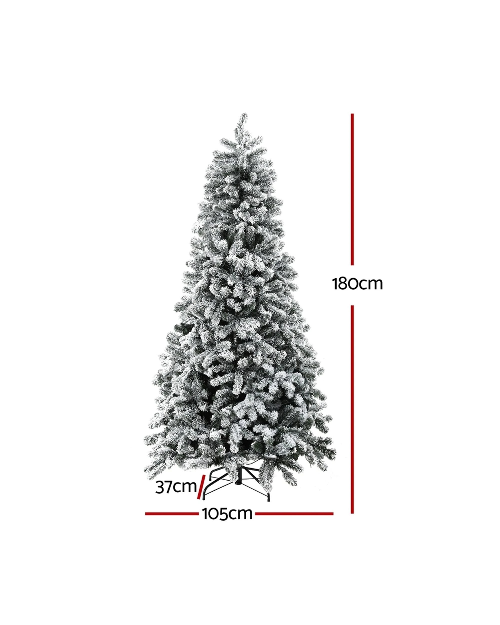2 Jingle Jollys Christmas Tree 1.8m Snow Flocked Led Xmas Decoration 8 Light Modes
 - Green, 2 of 3