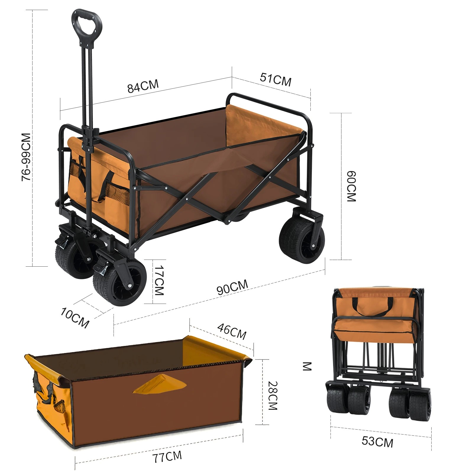5 Ausway Folding Garden Trolley 150kg Trailer Cart Utility Wagon Barrow Beach, 5 of 7