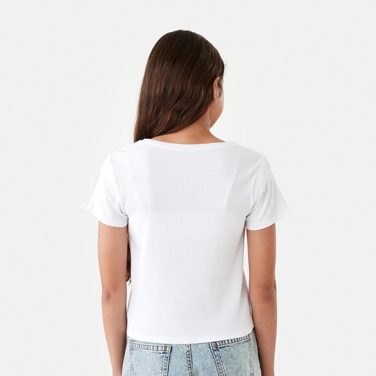 2 Short Sleeve Rib Top White, 2 of 8